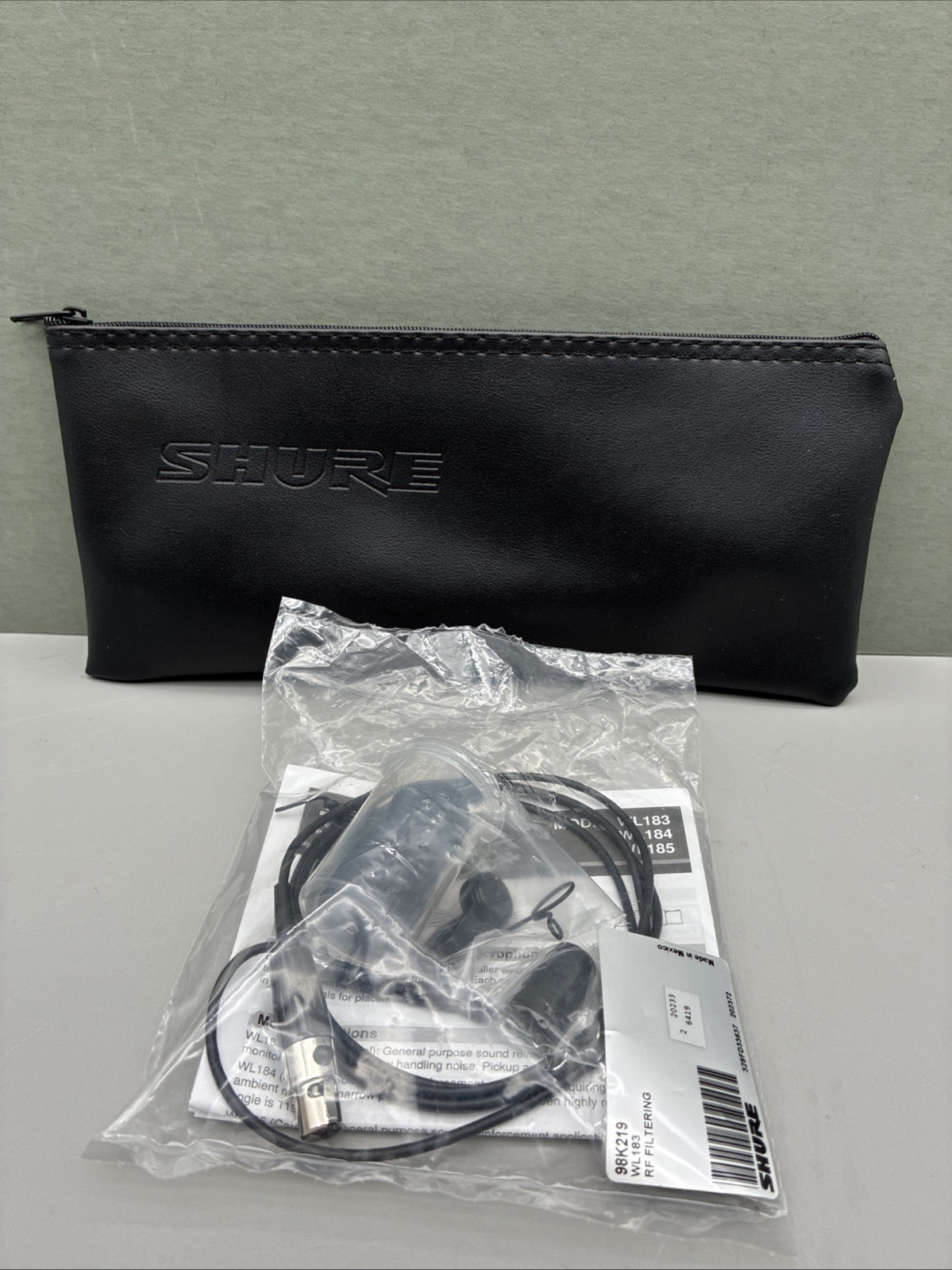 New Shure WL183 Unidirectional Lavalier Lapel Microphone w/Case Sealed