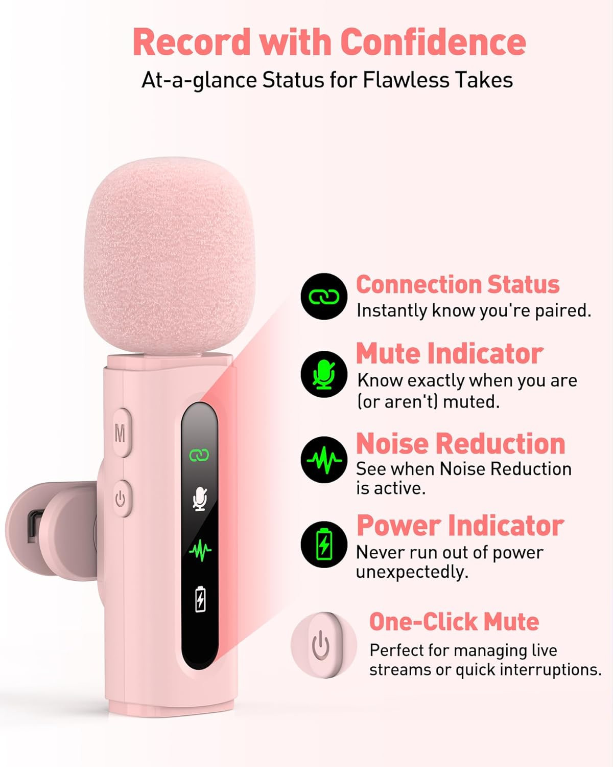 USB C Lavalier Microphone Wireless Mini Mic for Type-C Android Phone/Tablet/Pc