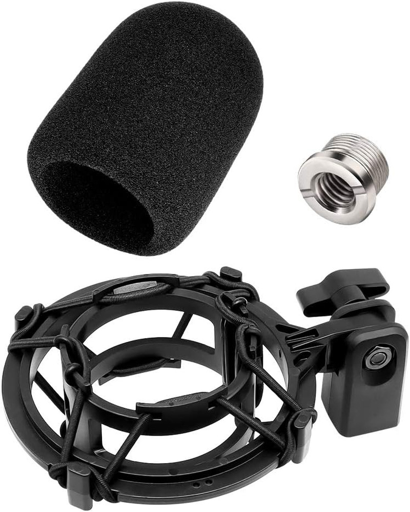 AT2020 Microphone Shock Mount with Pop Filter, [Custom Built for Audio Technica