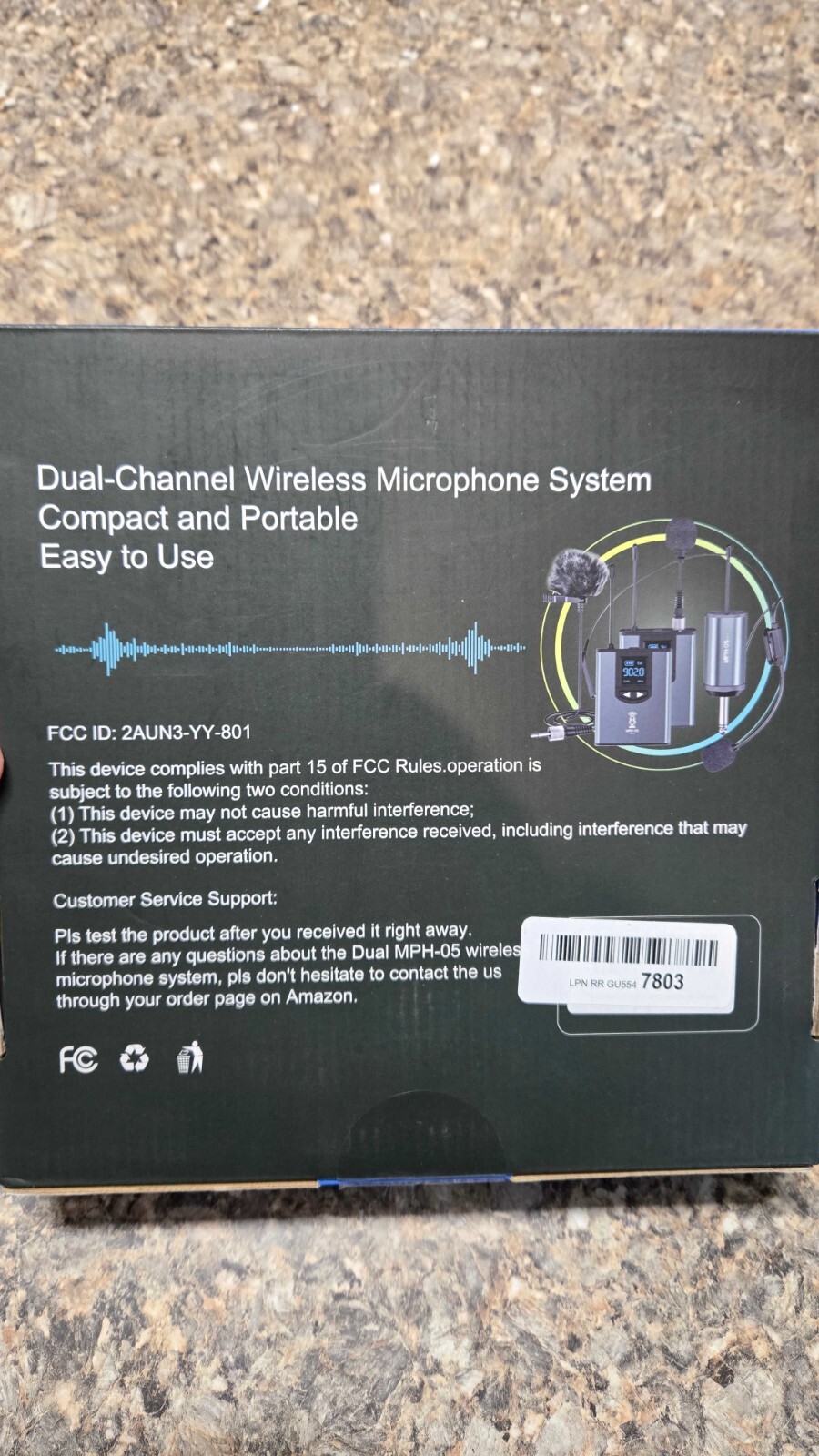Wireless Headset Lavalier UHF Wireless Microphone System Open Box MPH-05 YM-2