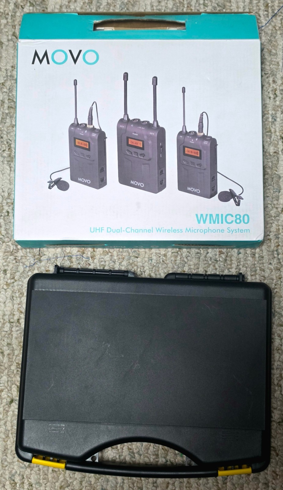 Movo WMIC80 UHF Wireless Lavalier Microphone System 2 TX / 1 RX for DSLR Camera