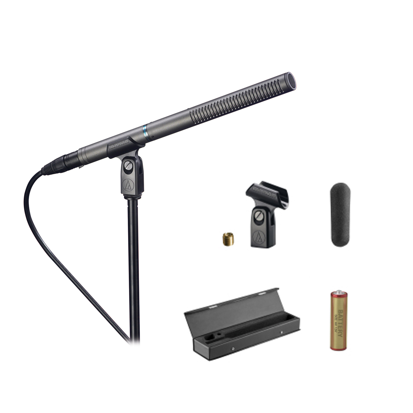 (2) Audio Technica AT897 Shotgun Condenser Video/Film/Broadcast Microphones+Case