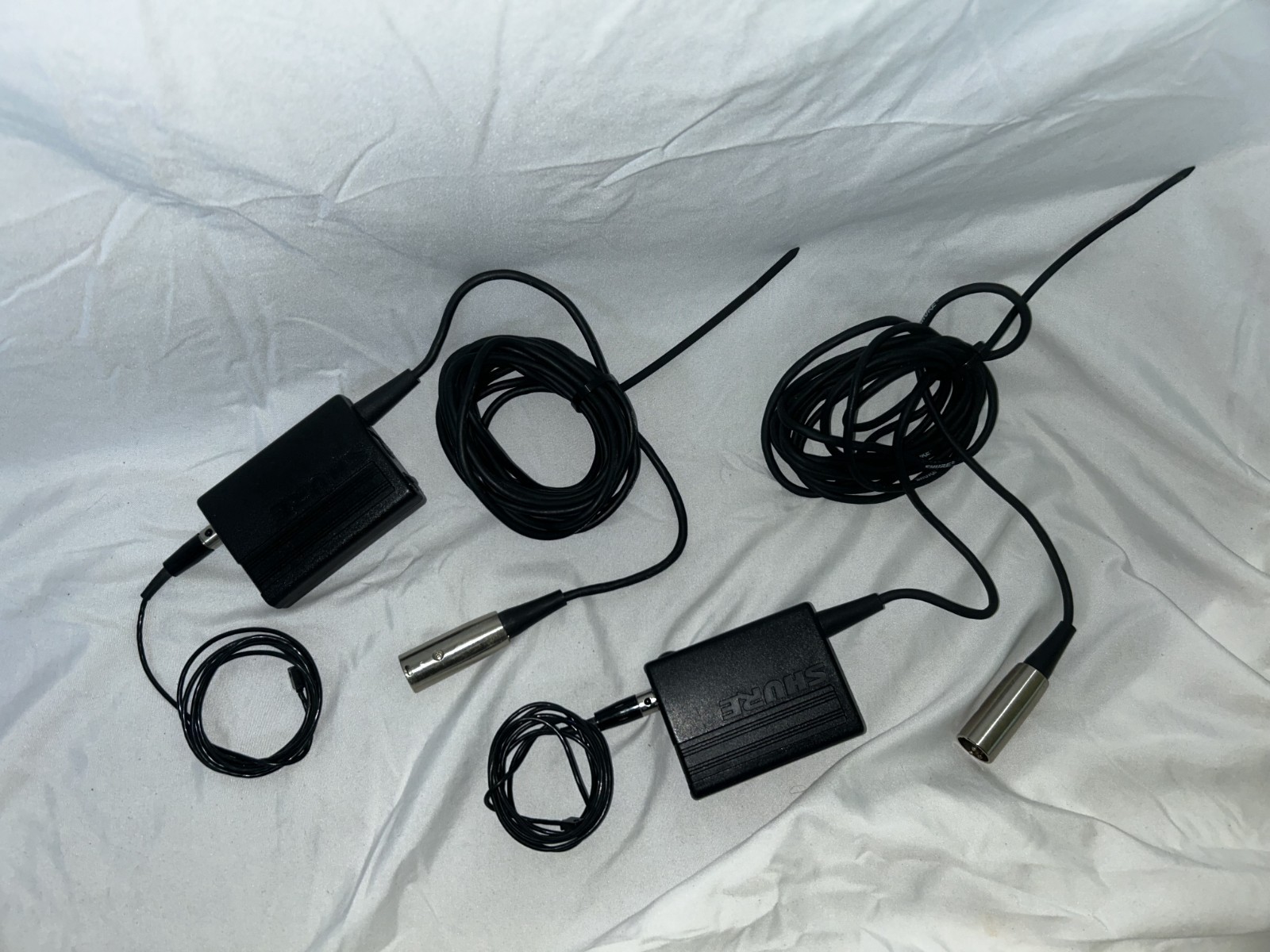 2 Shure MX1BP Microflex Wired Preamplifier Battery Powered Made USA -WORKS PARTS
