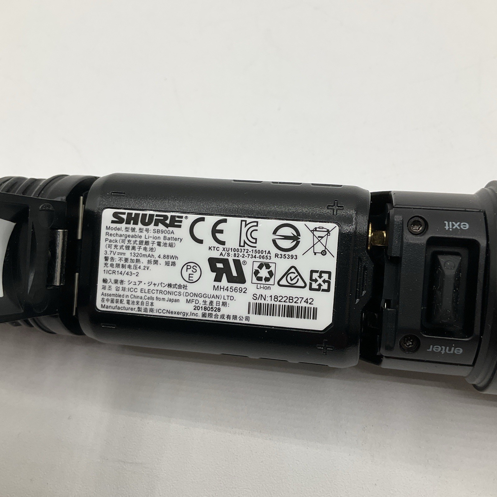 Shure ULXD2 H50 Wireless Handheld Microphone KSM9HS Capsule SB900A Battery