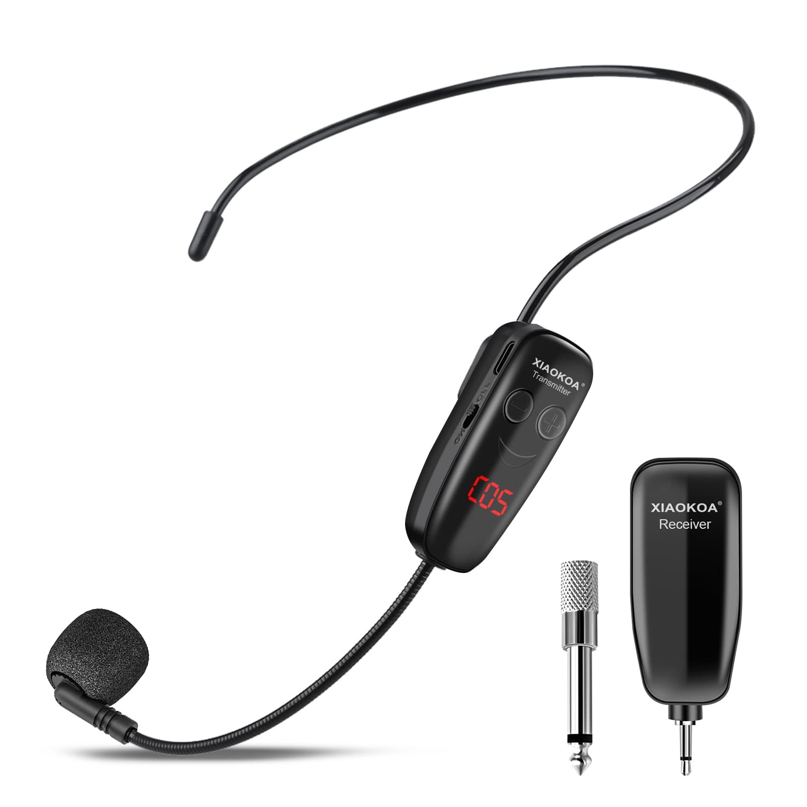 Wireless UHF Microphone Headset System USB C Rechargeable For Fitness Instructor