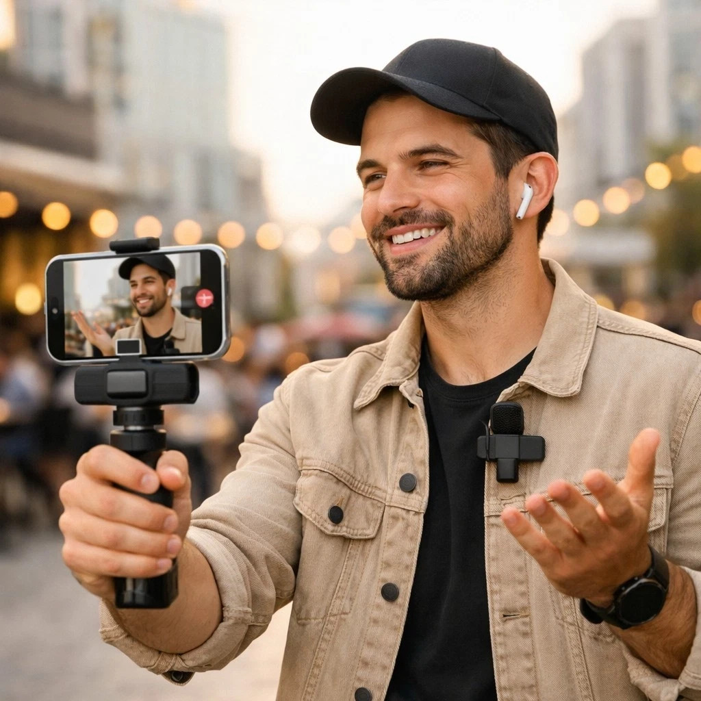 Microphones for iPhone, Camera, Android, iPad, 3 in 1 Wireless Clip-on