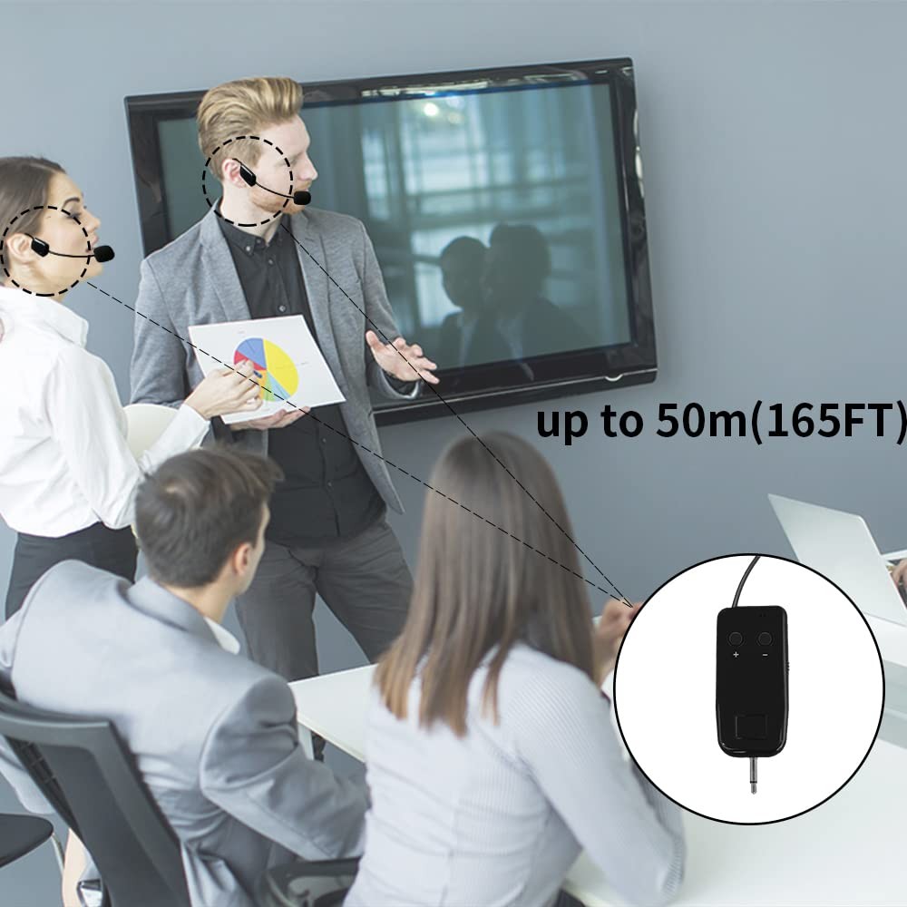 Wireless Microphone System for 2 People, 2.4G Dual Wireless Headset Mics Idea…