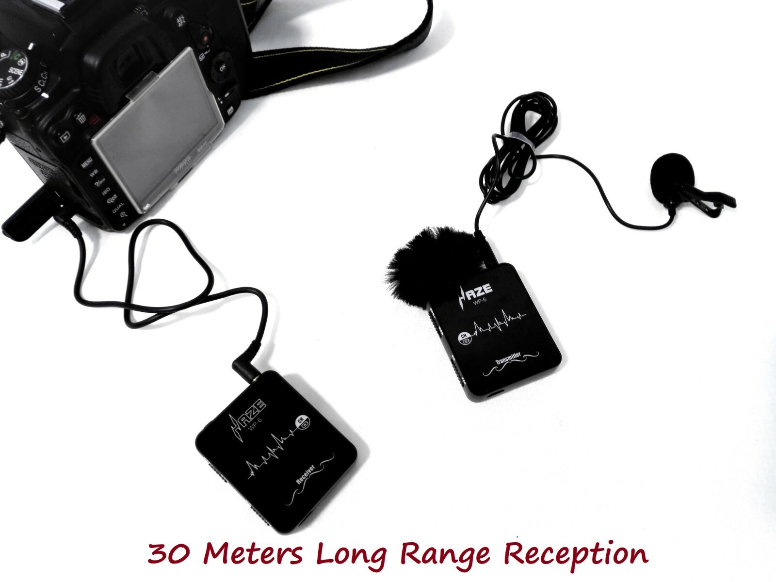 Haze WP-6 Portable Wireless Microphone System for Camera Laptop Video Recording