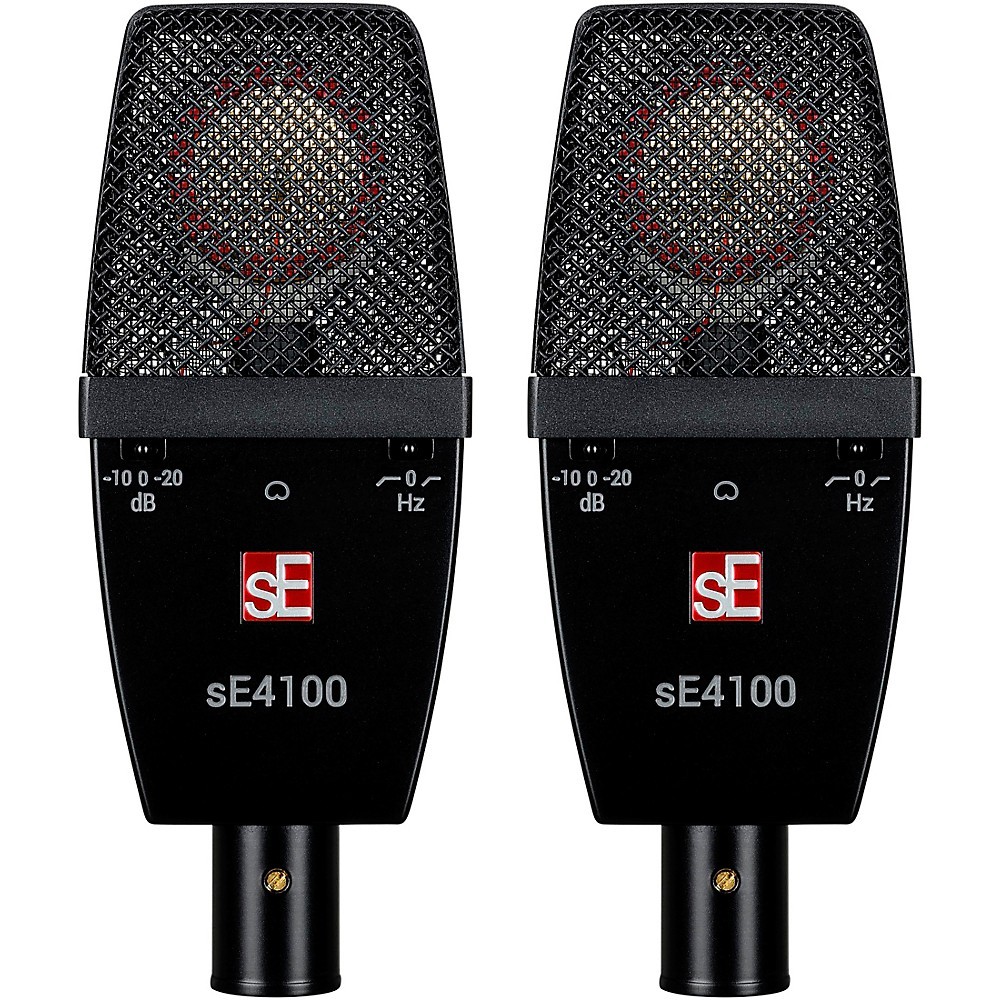 sE Electronics sE4100-PAIR Factory Matched sE4100 Lg Condenser Mic w/Mount, Case