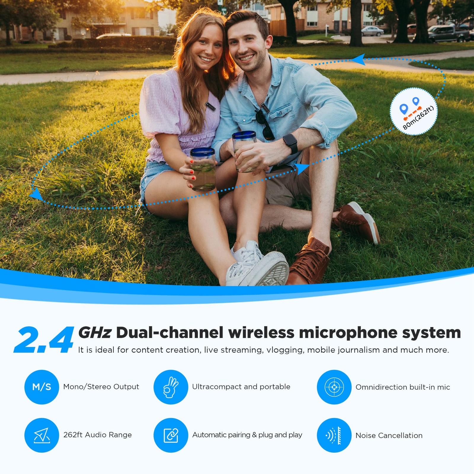 Saramonic Blink300 B2 Dual-Channel Microphone Camera Smartphone – Live Stream