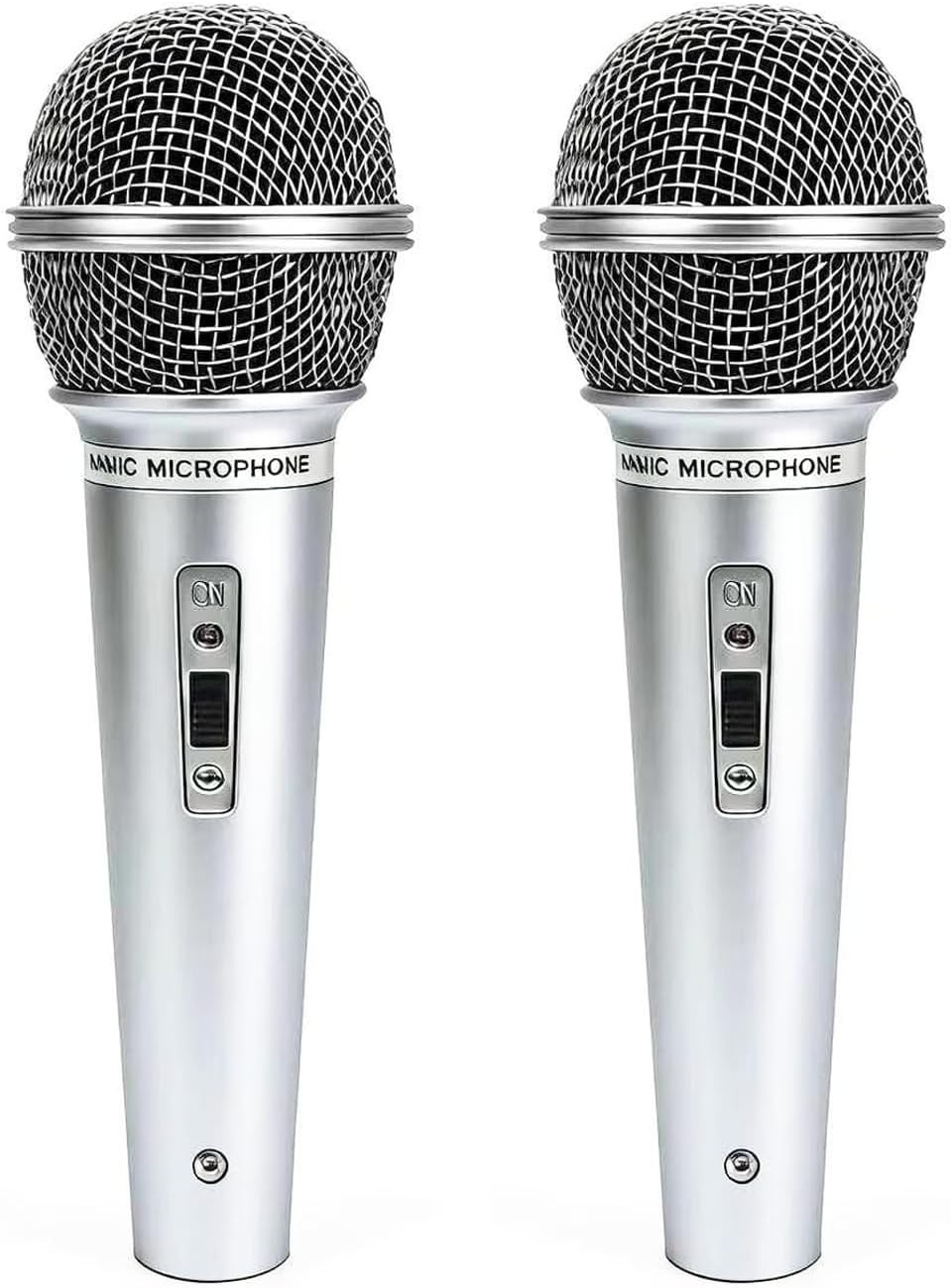 2PCS Fake Microphone Prop, Plastic Pretend Play Microphone for Halloween