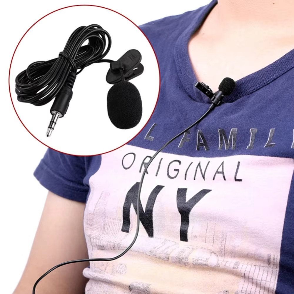 1 PC Mini Portable Microphone Condenser Clip-on Lapel 3.5mm Jack Lavalier wired