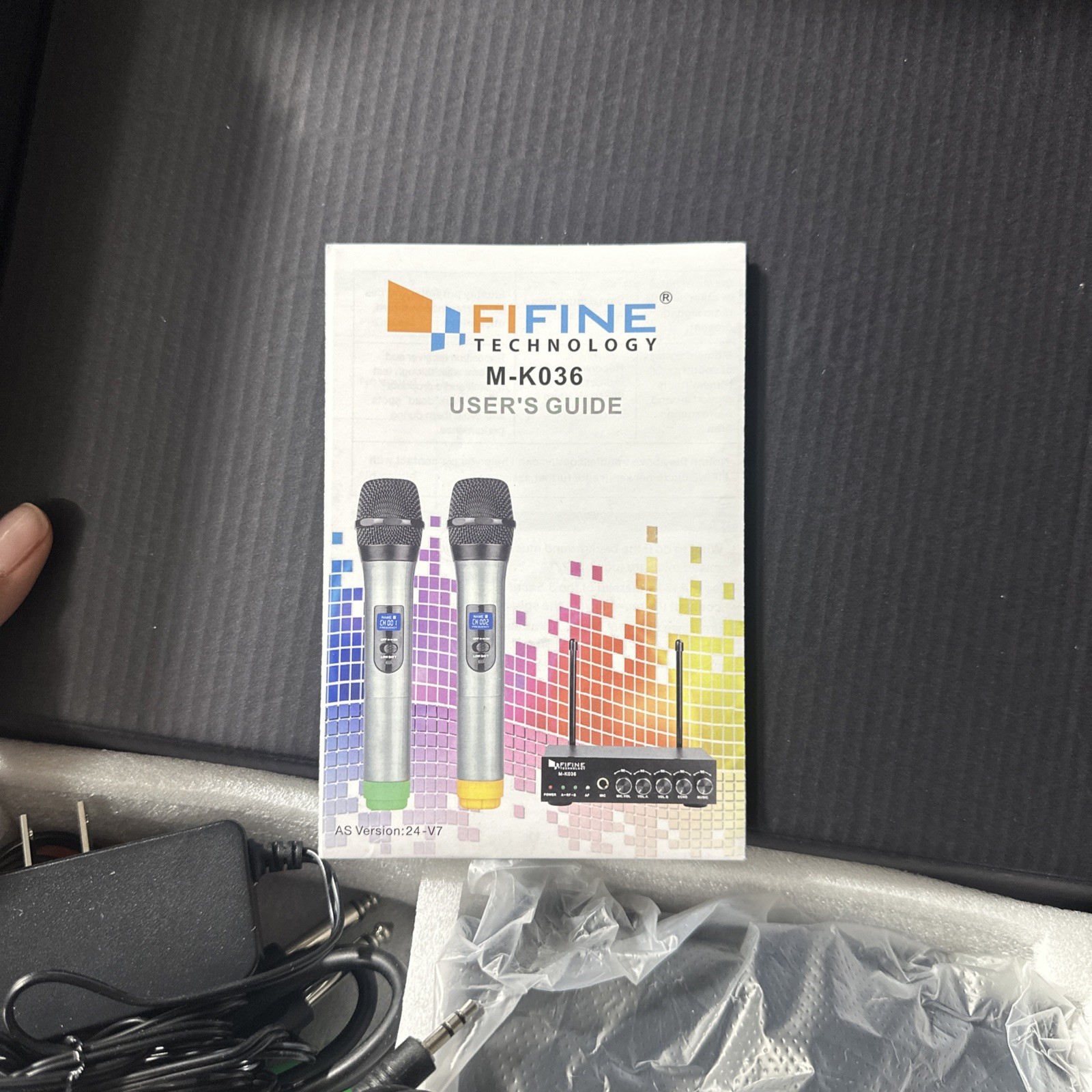 Fifine M-K036 UHF Dual Channel Wireless Handheld Microphone System 2 Mics