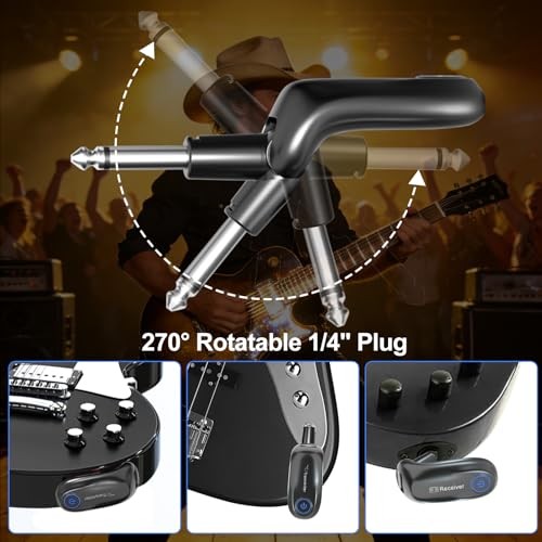 Wireless Guitar System Transmitter Receiver 100ft Range
