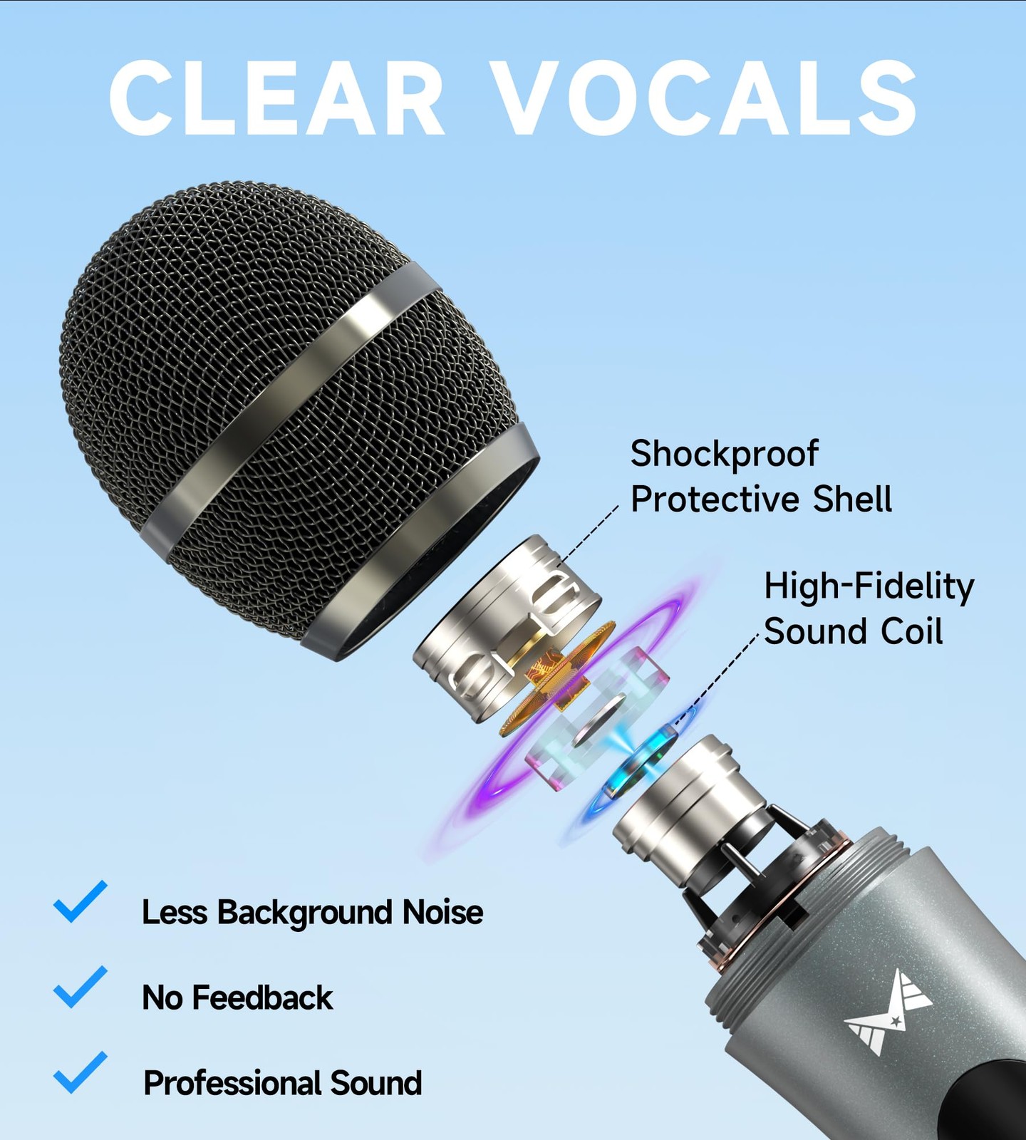 2 PCS Rechargeable Dynamic Wireless Microphones Receiver 200 FT 40 H Karaoke