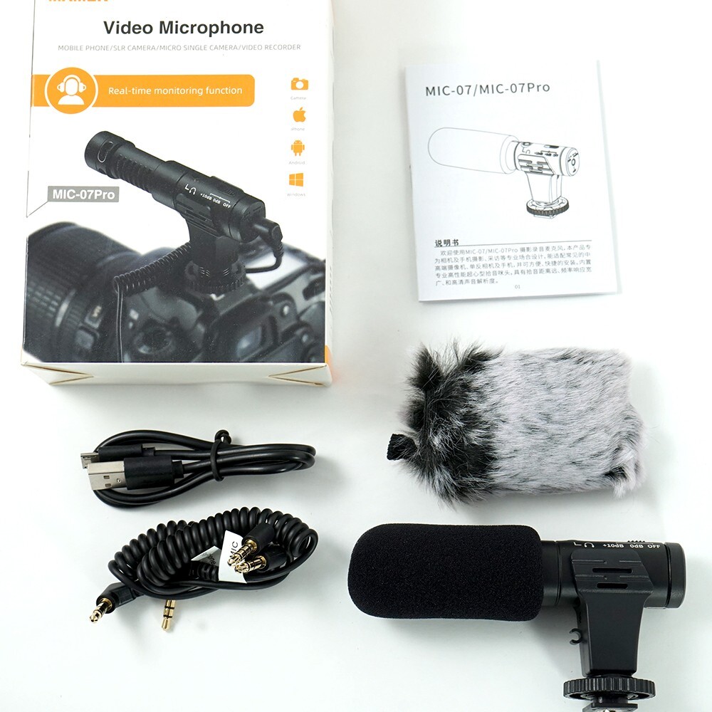[Unused] Mamen Mic-07 Pro Vlogging Video On Camera Microphone DSLR Smartphone
