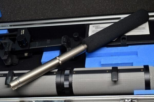 Sony C-74 Shotgun Microphone with AD-44 & GP-3 Carrying Case Used from Japan