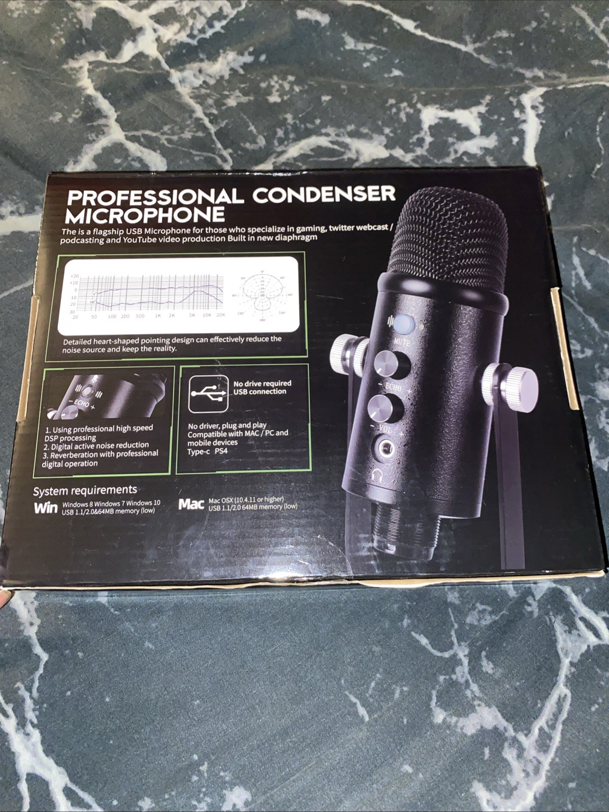 PROAR USB Professional Condenser Microphone Kit for iPhone PC/Micro/Mac/iOS/A…