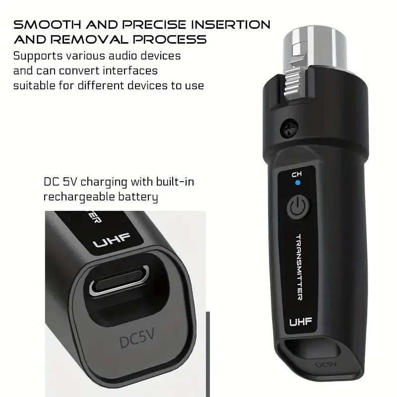 Wired to Wireless Microphone System Converter Transmitter Receiver New