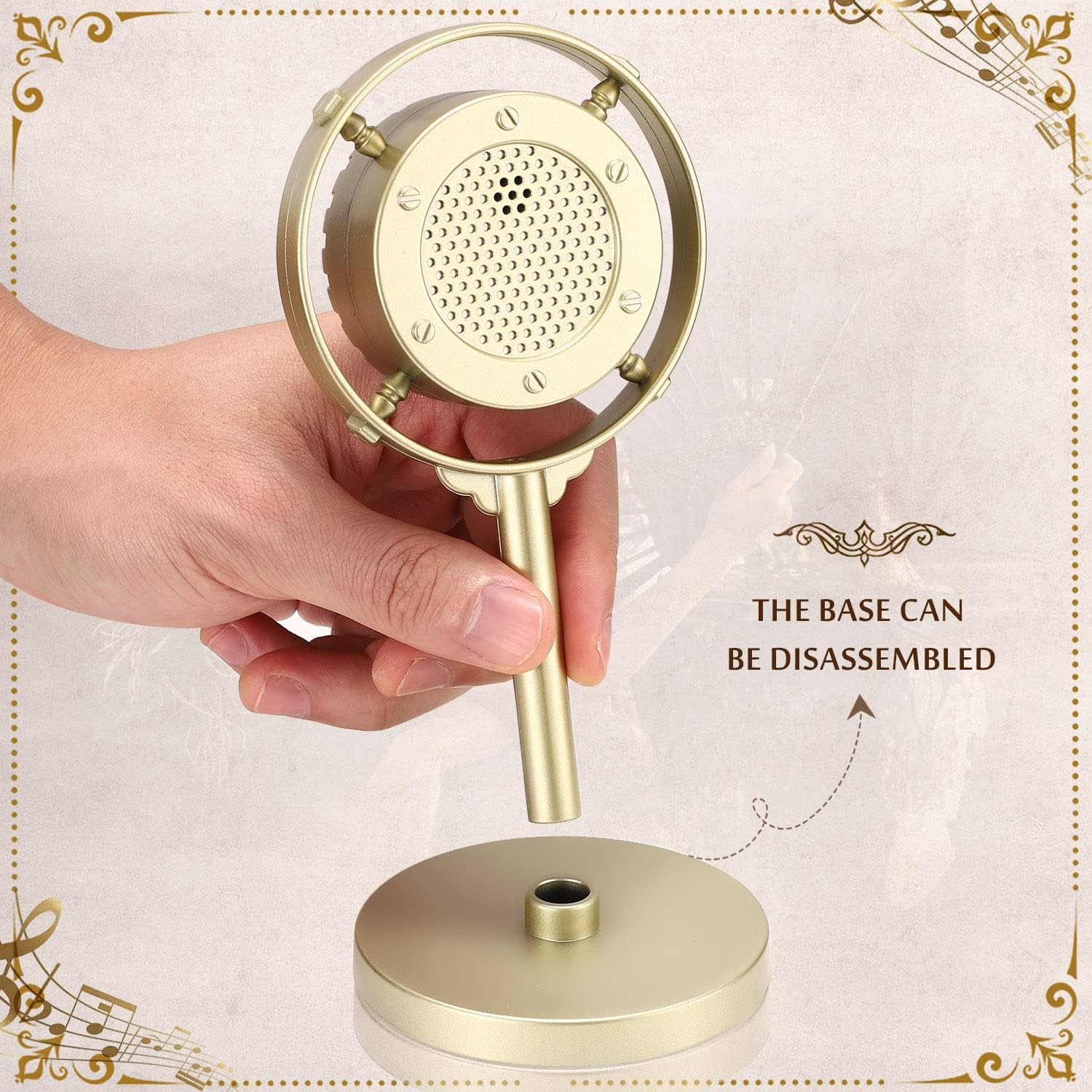 Retro Style Condenser Microphone Props, Fake Plastic