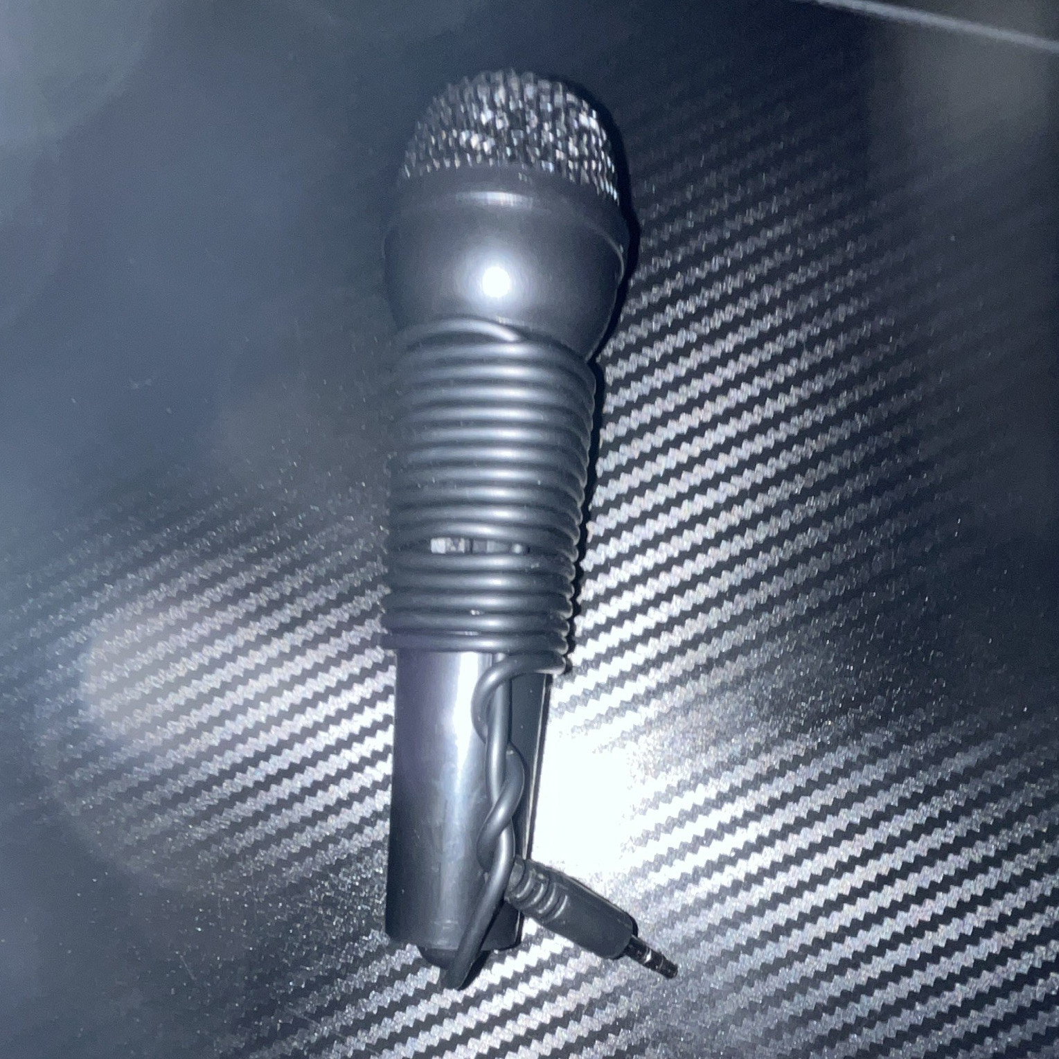 Black Wired Handheld/Stand-Held Microphone w/ 3.5mm (1/8 in) TRS Plug