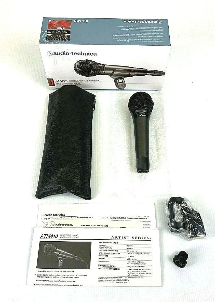 Audio-Technica ATM410 Cardioid Dynamic Wired Vocal Microphone & Clip Set!