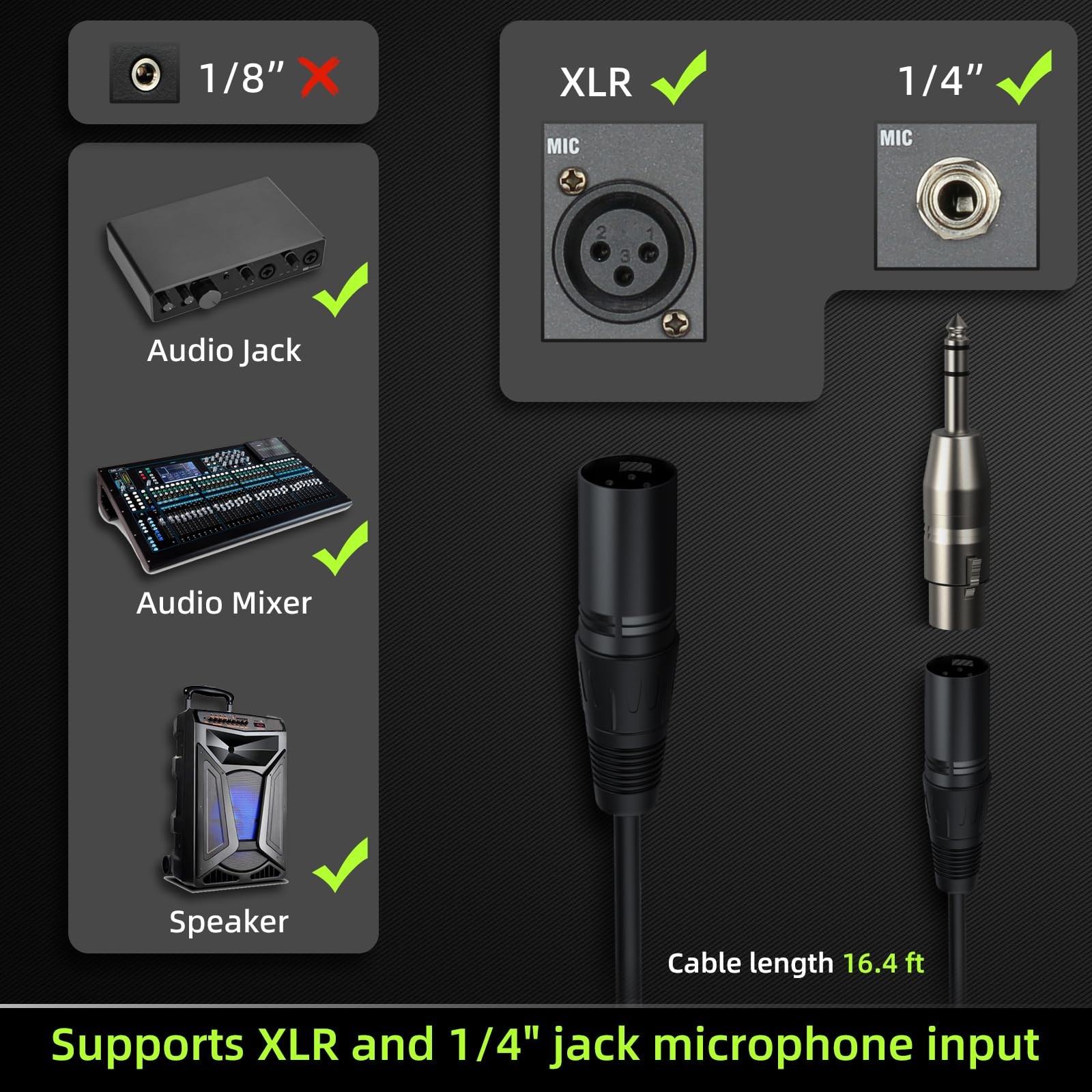 Wired XLR Microphone, Metal Handheld Cardioid Dynamic Mic for Singing, Stage,…