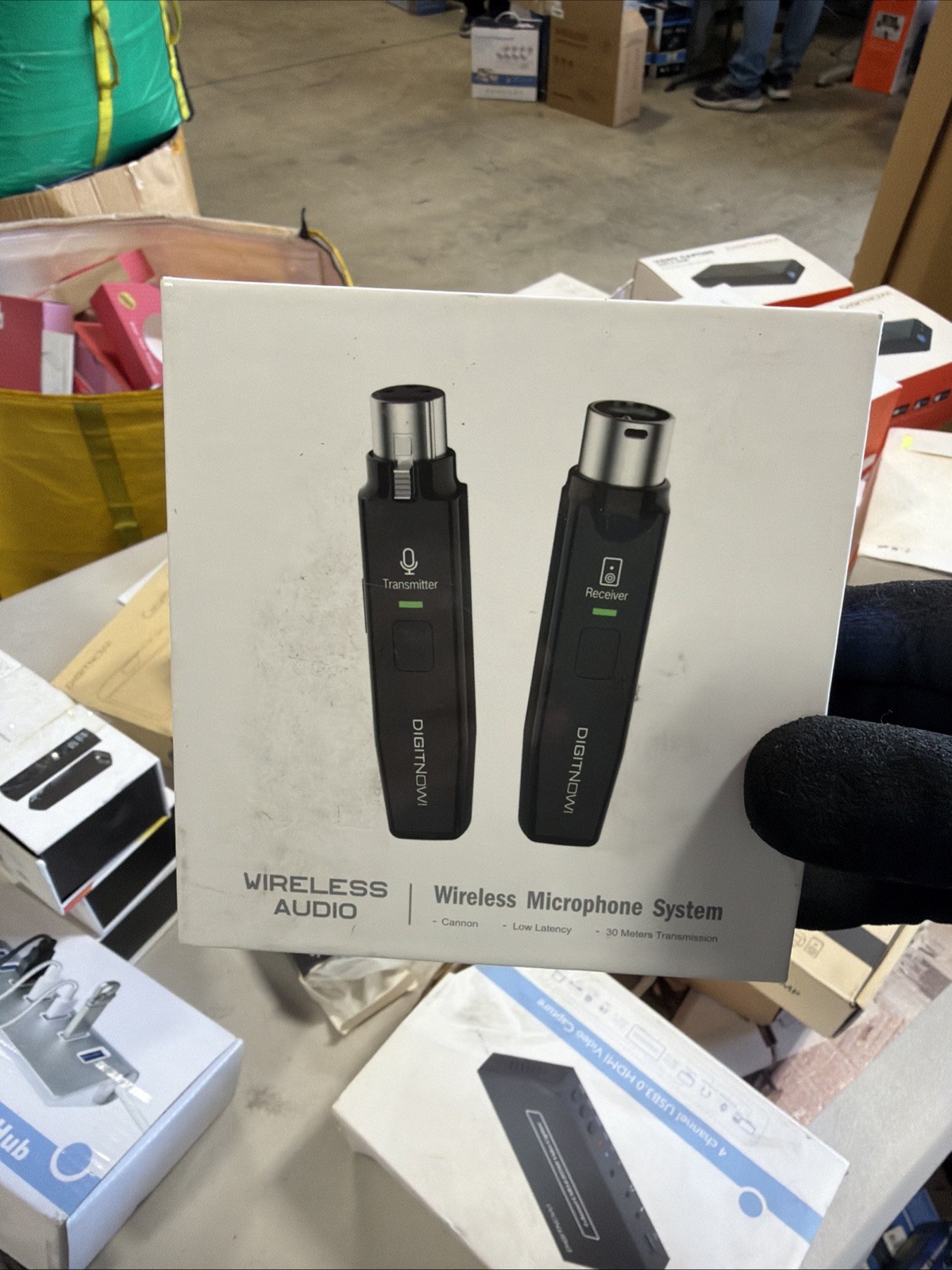Microphone Wireless System 2.4GHz Wireless Mic Adapter,Rechargeable Wireless XLR