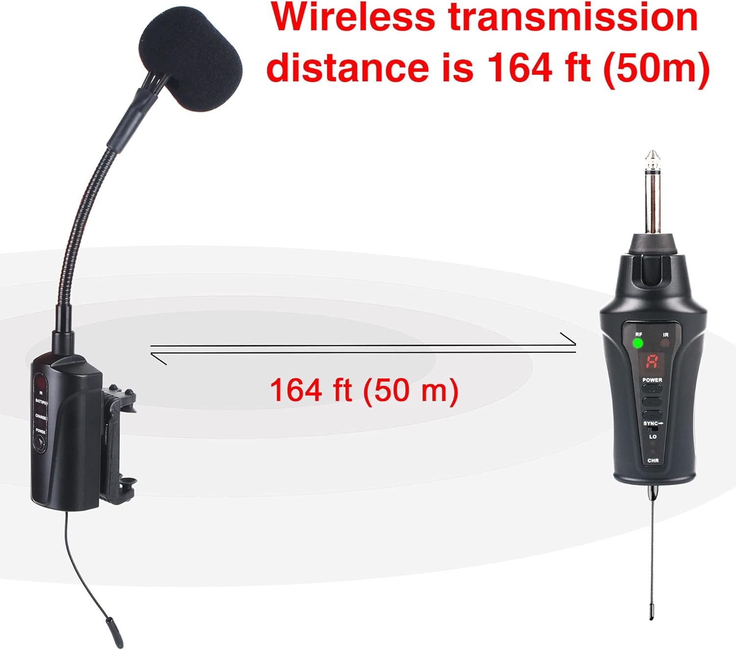 VT-5 Violin Microphone Wireless UHF Gooseneck Pick up Instrument Clip-On Mic Rec