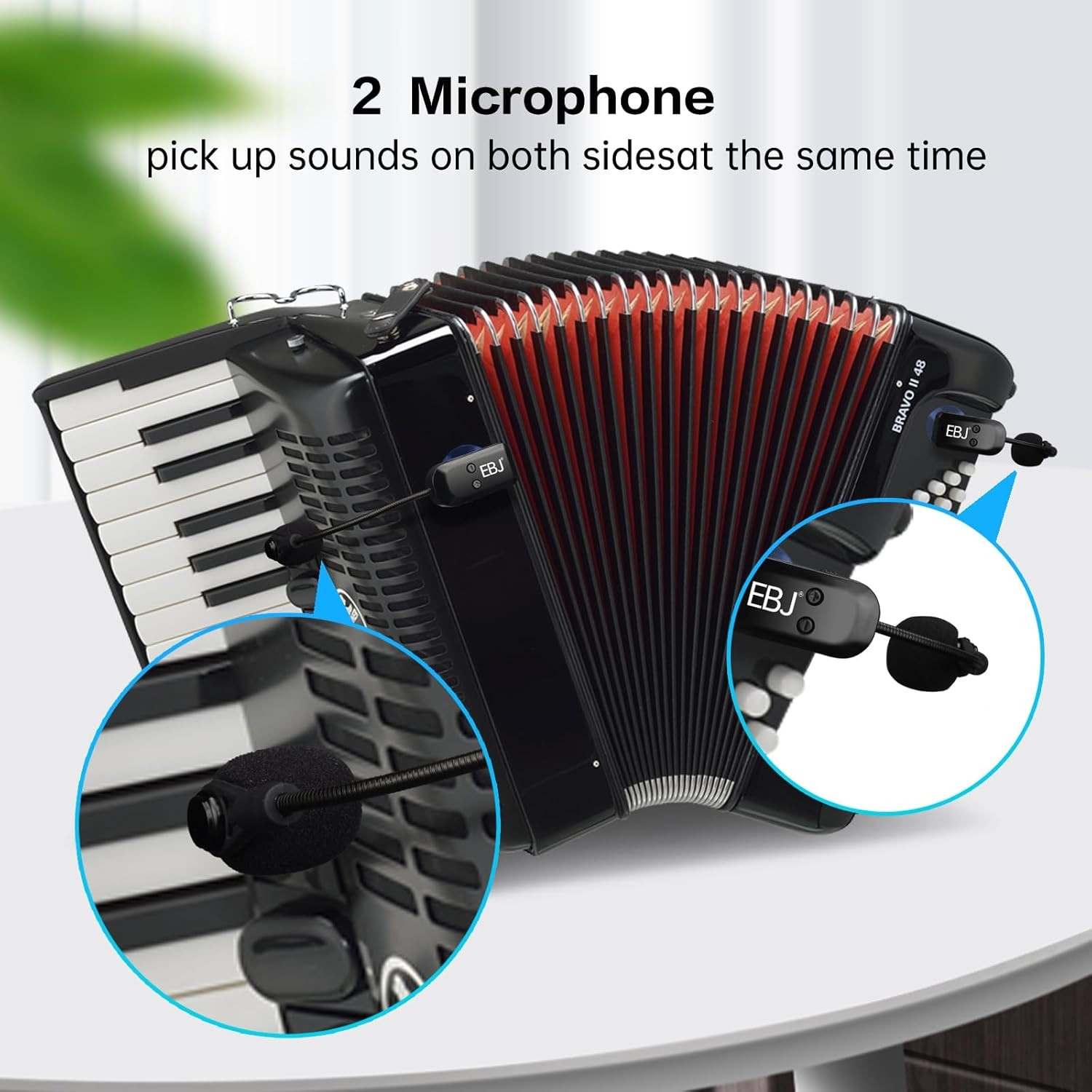 2.4G Instrument Microphone Receiver with Detachable Suction Cup for Guitar Violi
