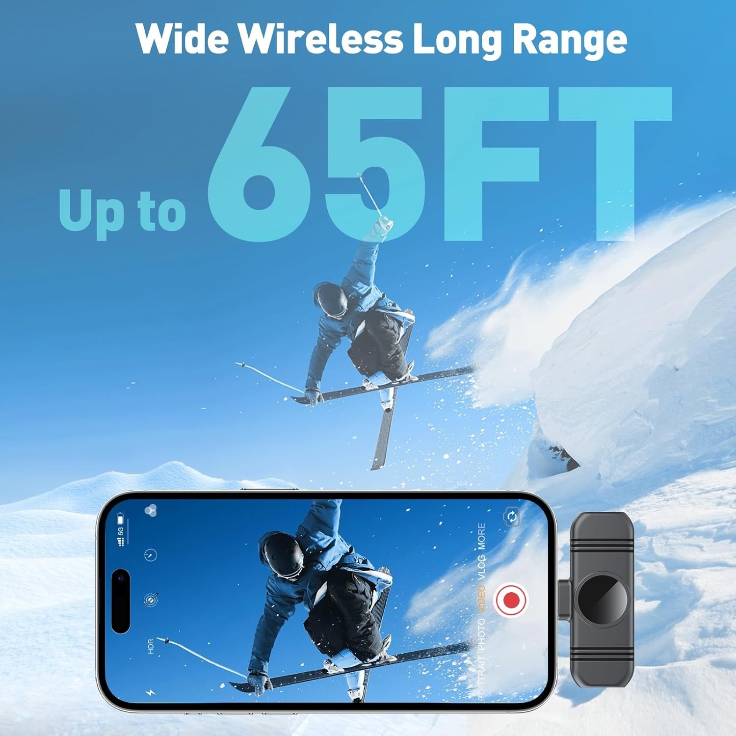 Type C Wireless Lavalier Microphone for iPhone 15,Android and TYPE-C