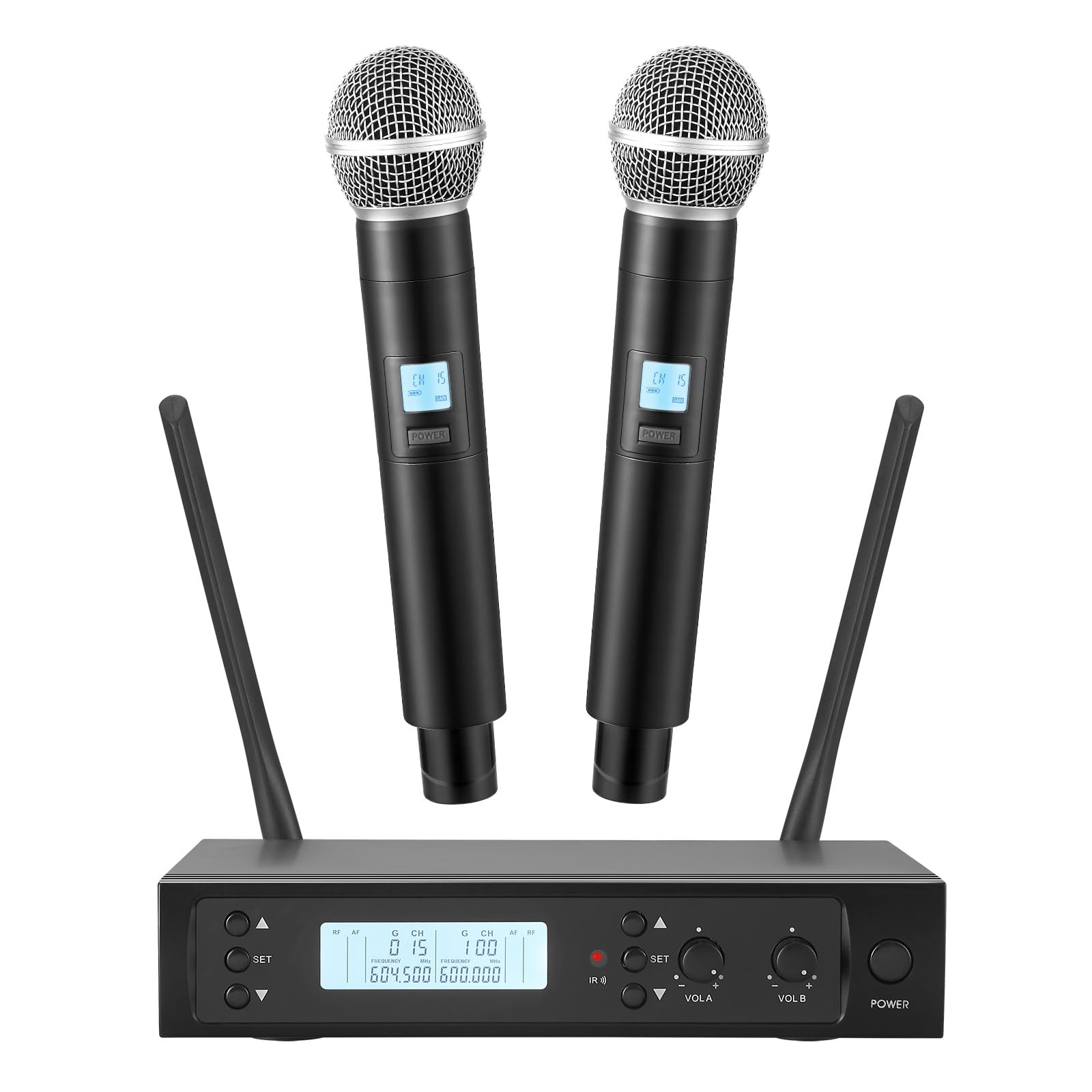 Wireless Microphones System with 2 X 100 Channels Cordless Handheld Microphon…