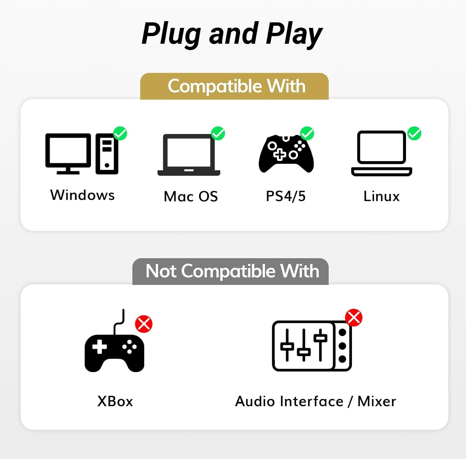 Condenser Microphone 192kHz/24Bit for Podcast Recording, PC Computer Gaming Stre