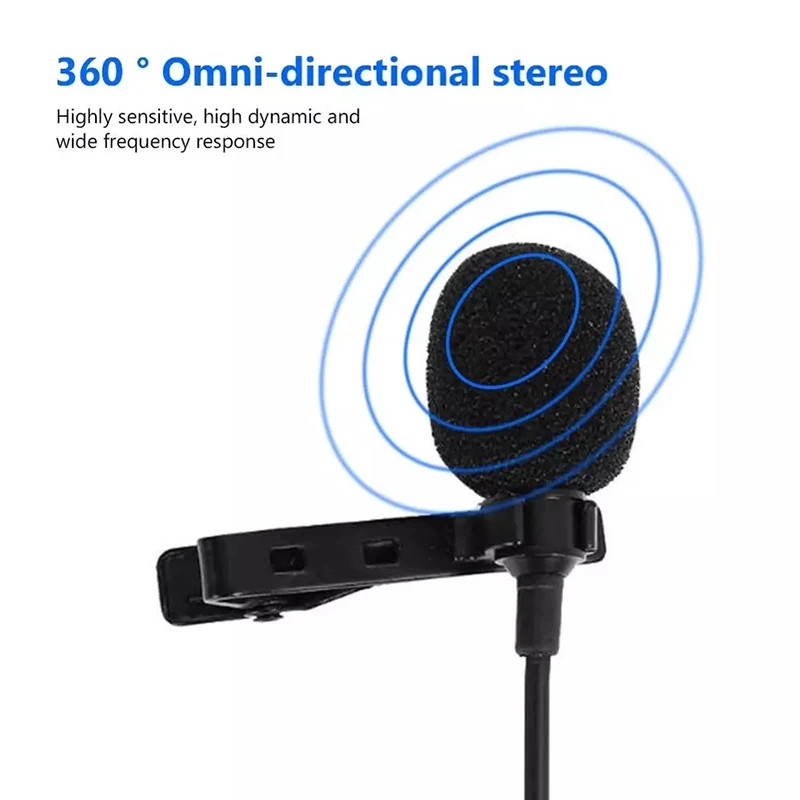 Portable Mini Lavalier Microphone Metal Clip Lapel Mic Wired 3.5Mm/Type-C/Usb fo