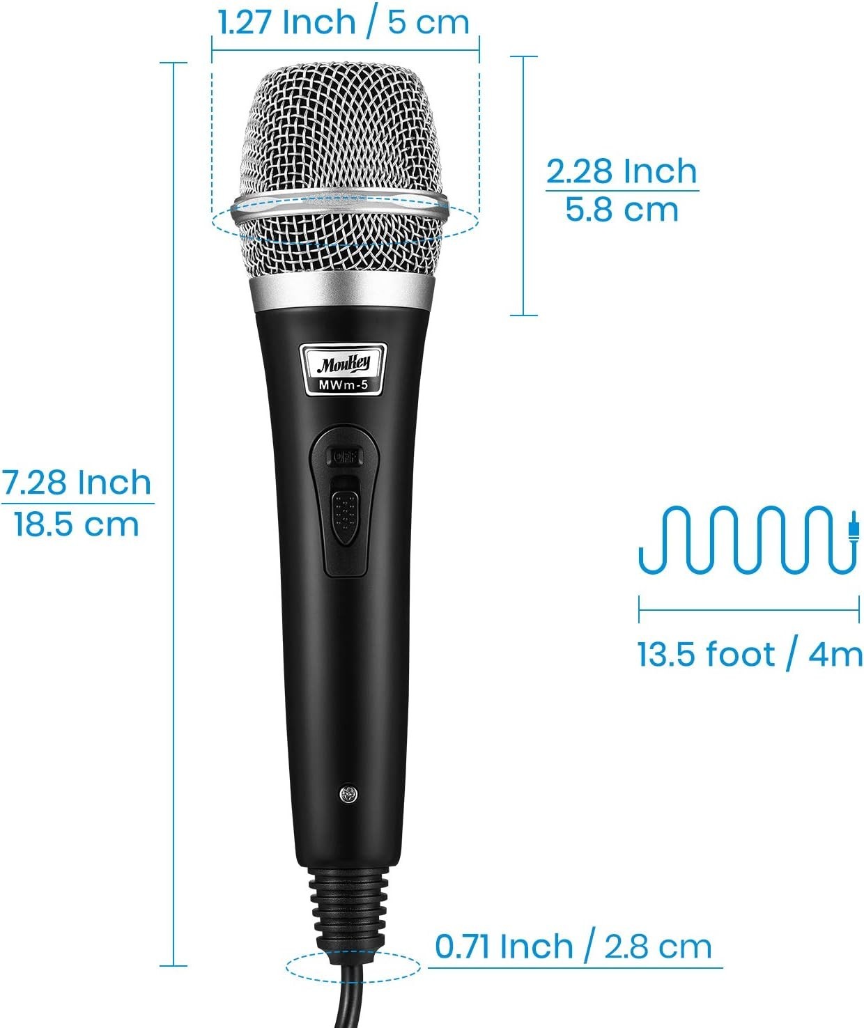 Pro Dynamic XLR Karaoke Microphone with 13 ft Cable for Unmatched Performance