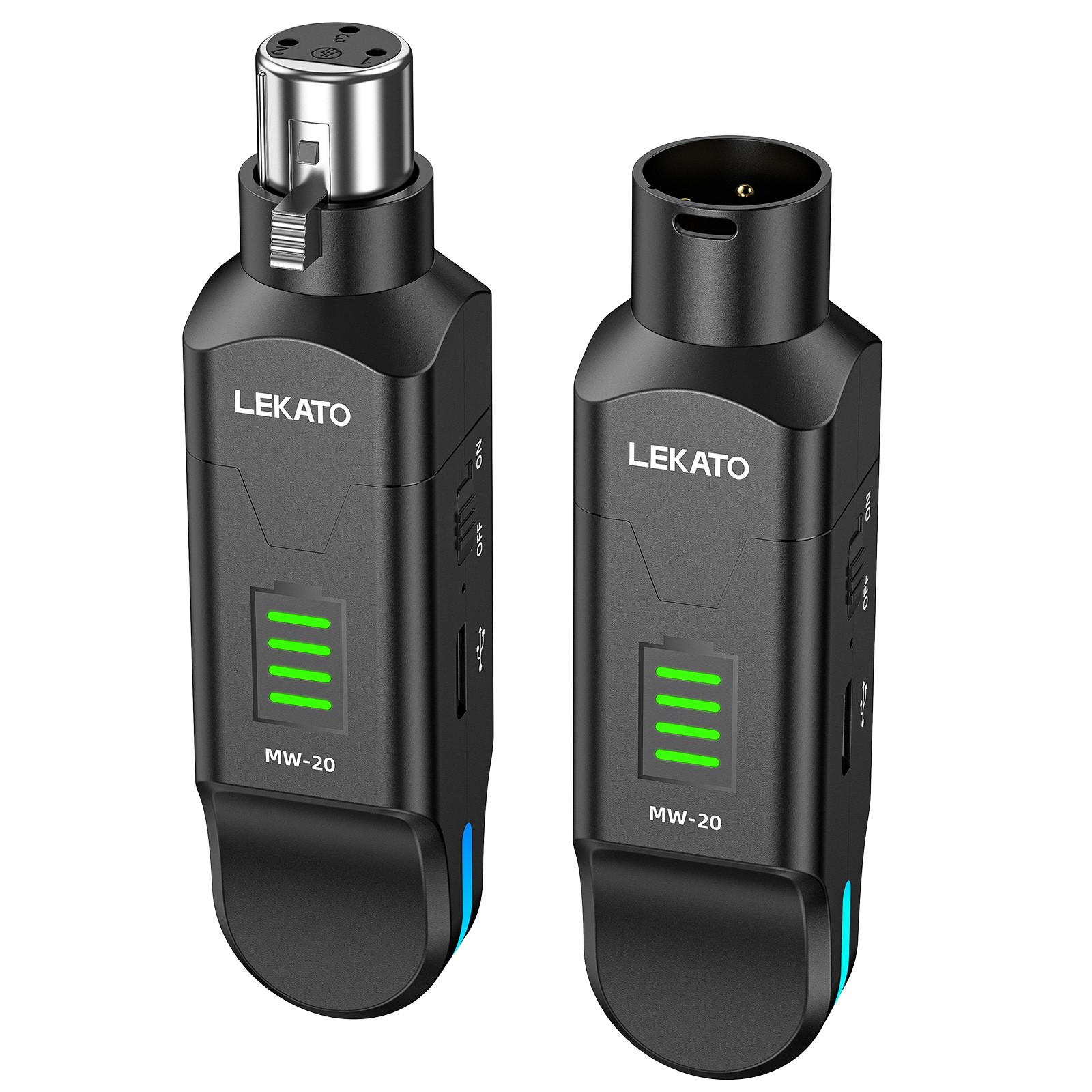 LEKATO MW-20 Wireless Microphone Transmitter Receiver 2.4GHz 48V Phantom Power