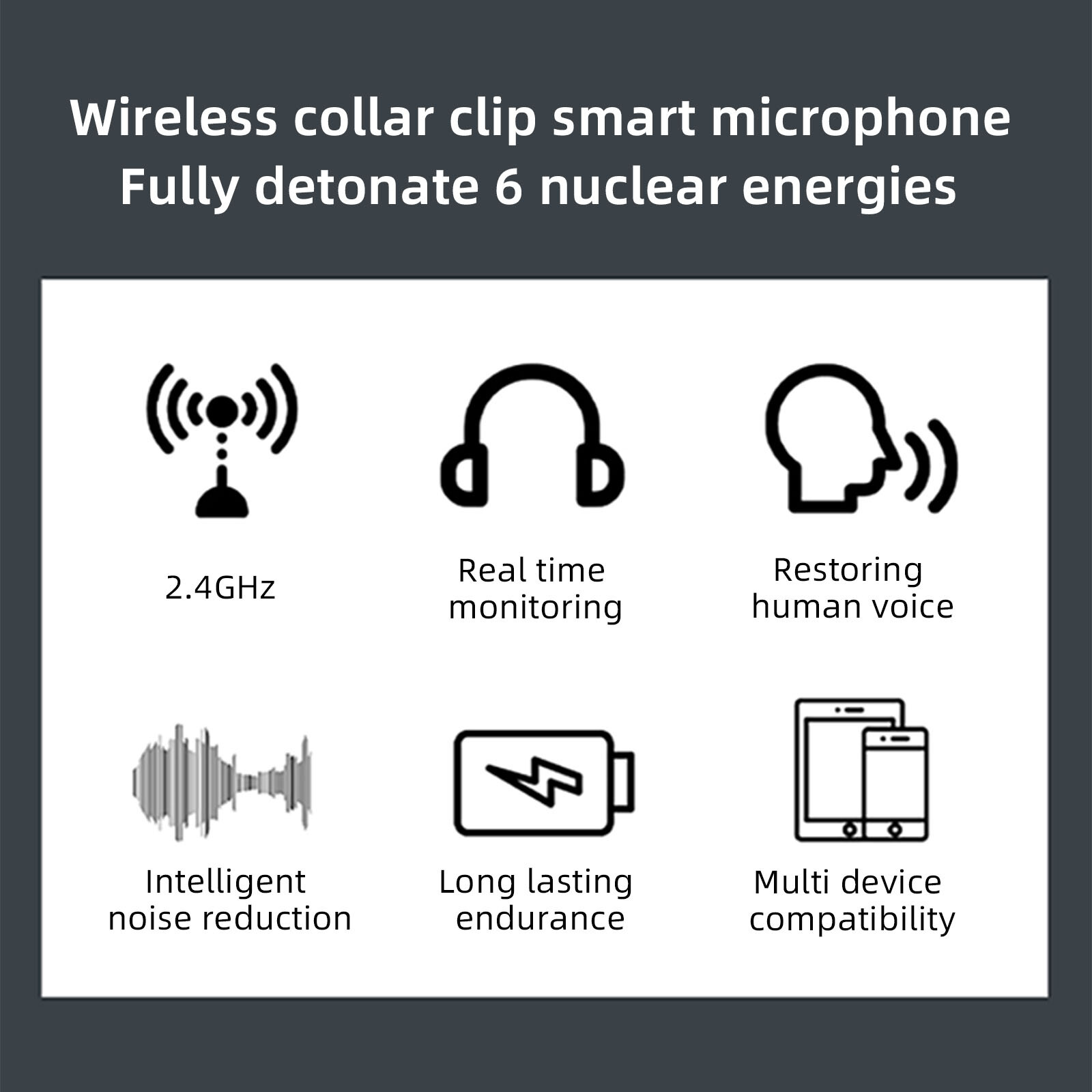 2.4G Wireless Lavalier Microphone System For DSLR Camera Smartphone Tablet
