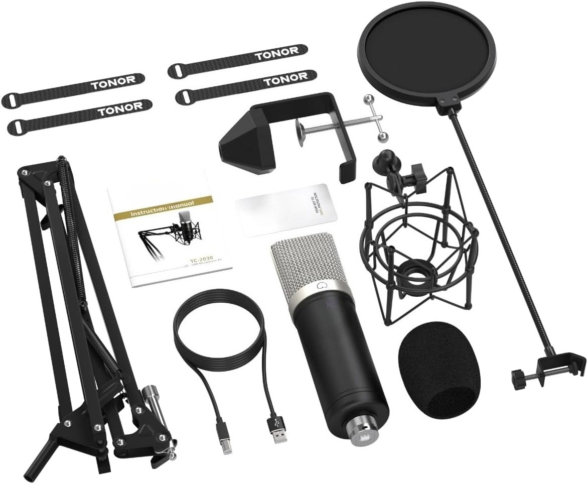 Condenser Microphone 192kHz/24Bit for Podcast Recording, PC Computer Gaming Stre