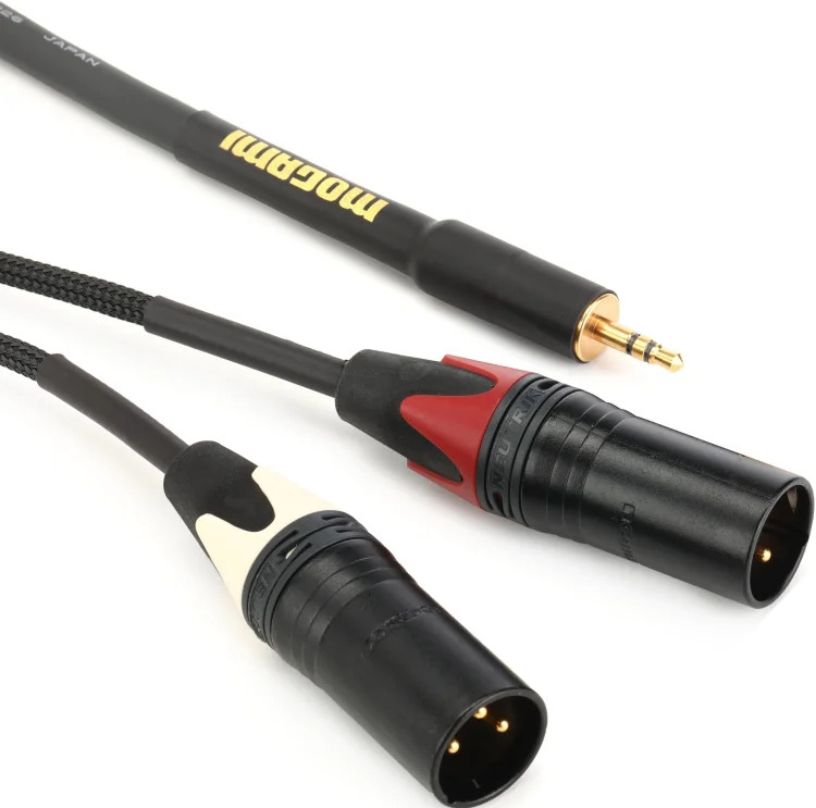 Mogami Gold 3.5 2 XLRM 20 Accessory Cable – 3.5mm TRS Male to Dual XLR Male
