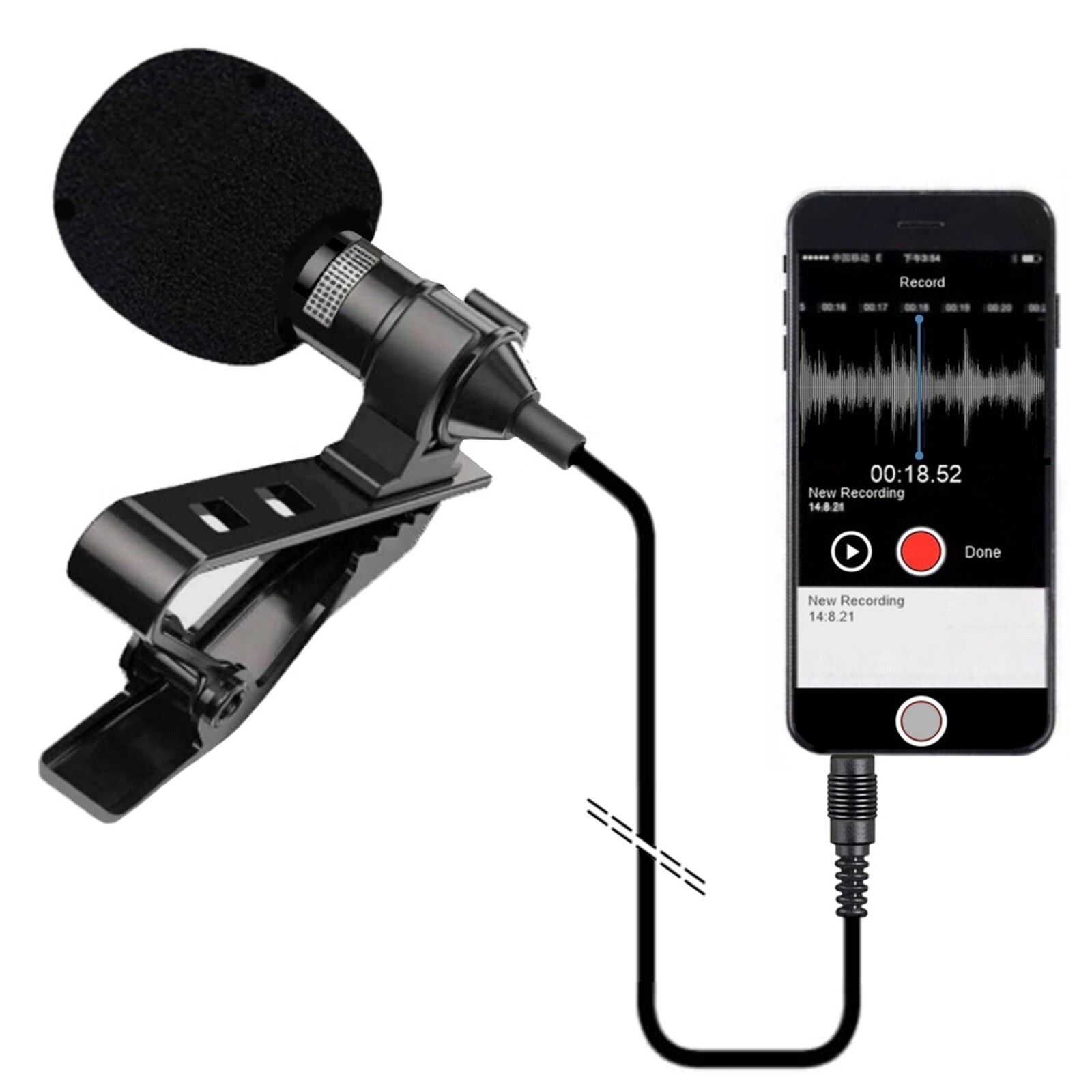 Professional Clip-on Lavalier Lapel Microphone 3.5mm 3-4 Pin TRS-TRRS Plug
