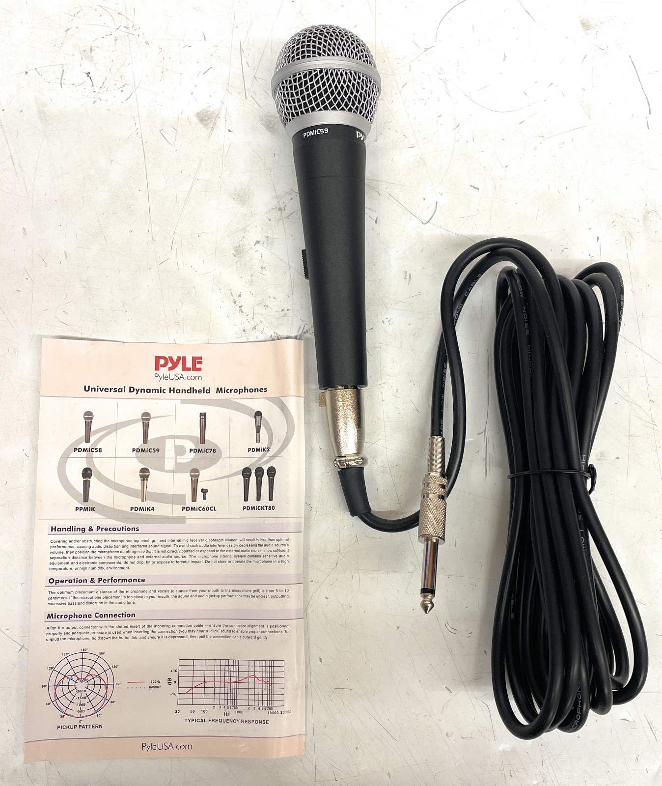 Pyle Professional Universal Dynamic Handheld Vocal Microphone, Black, PDMIC59