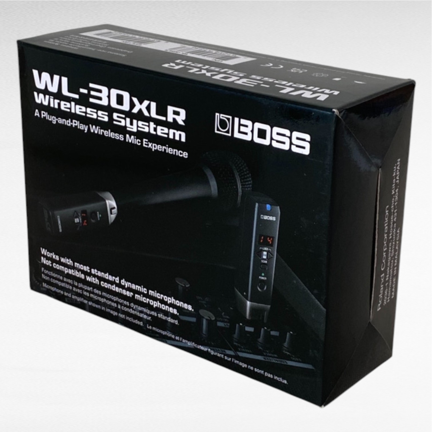 Boss WL-30XLR Wireless System XLR Black & Gray Easy Setup Battery Powered 110dB
