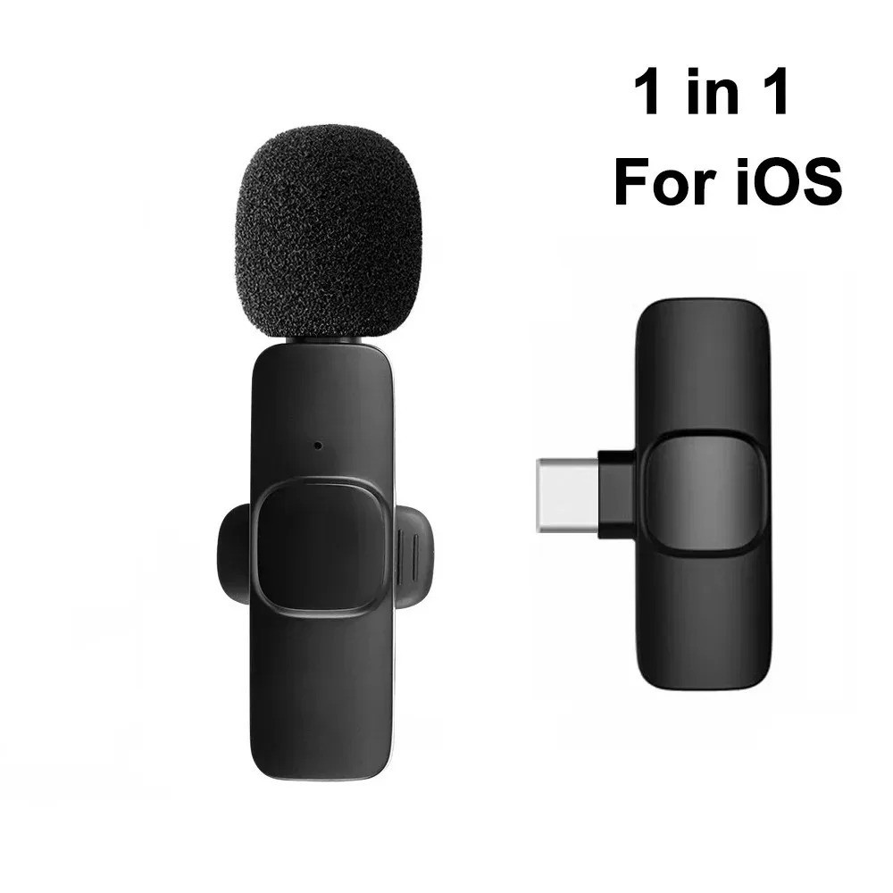 2.4G Wireless Lavalier Microphone Noise Cancelling Mic for iPhone Android
