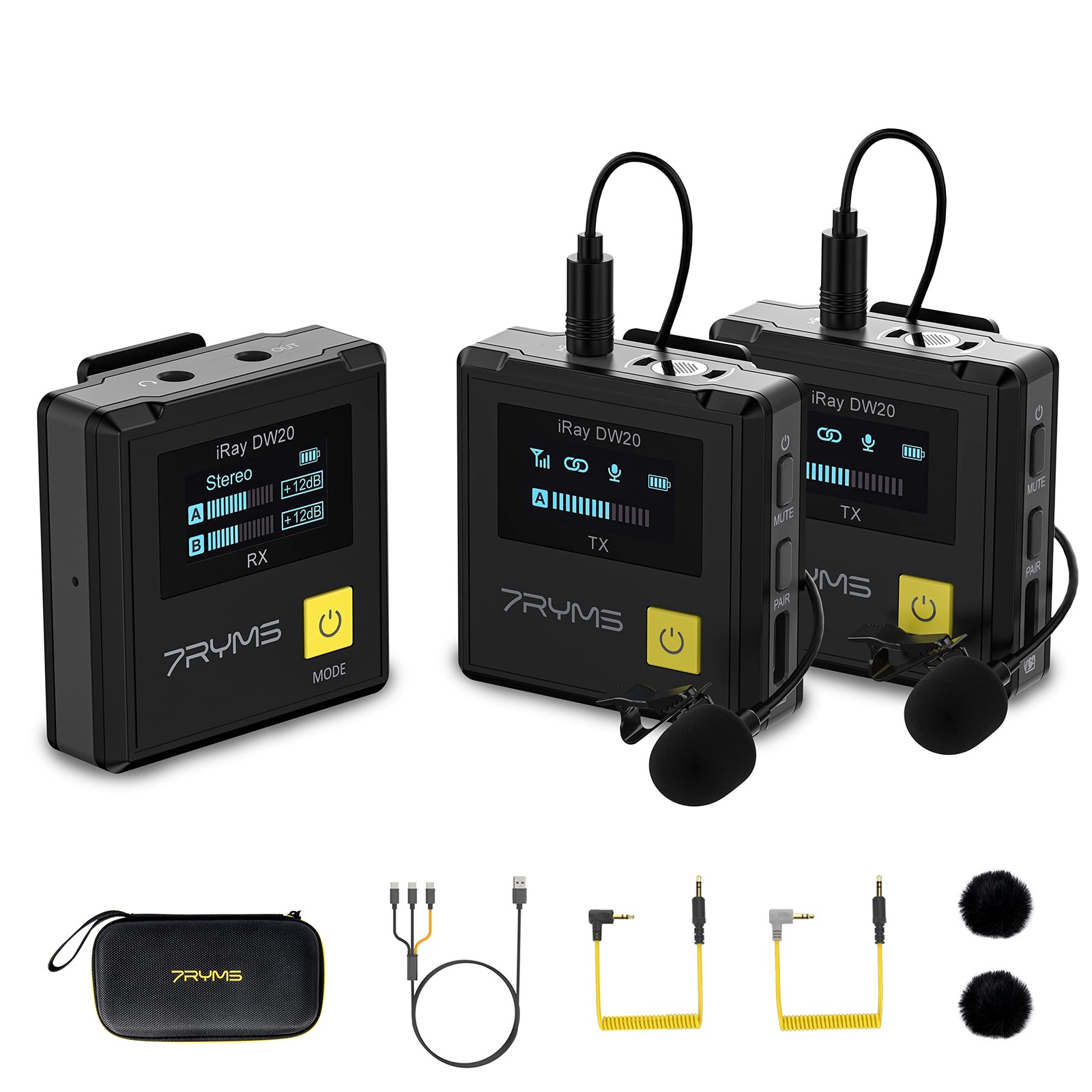 iRay DW20 Wireless Microphone System for Cameras, Camcorders, Smartphones, La…