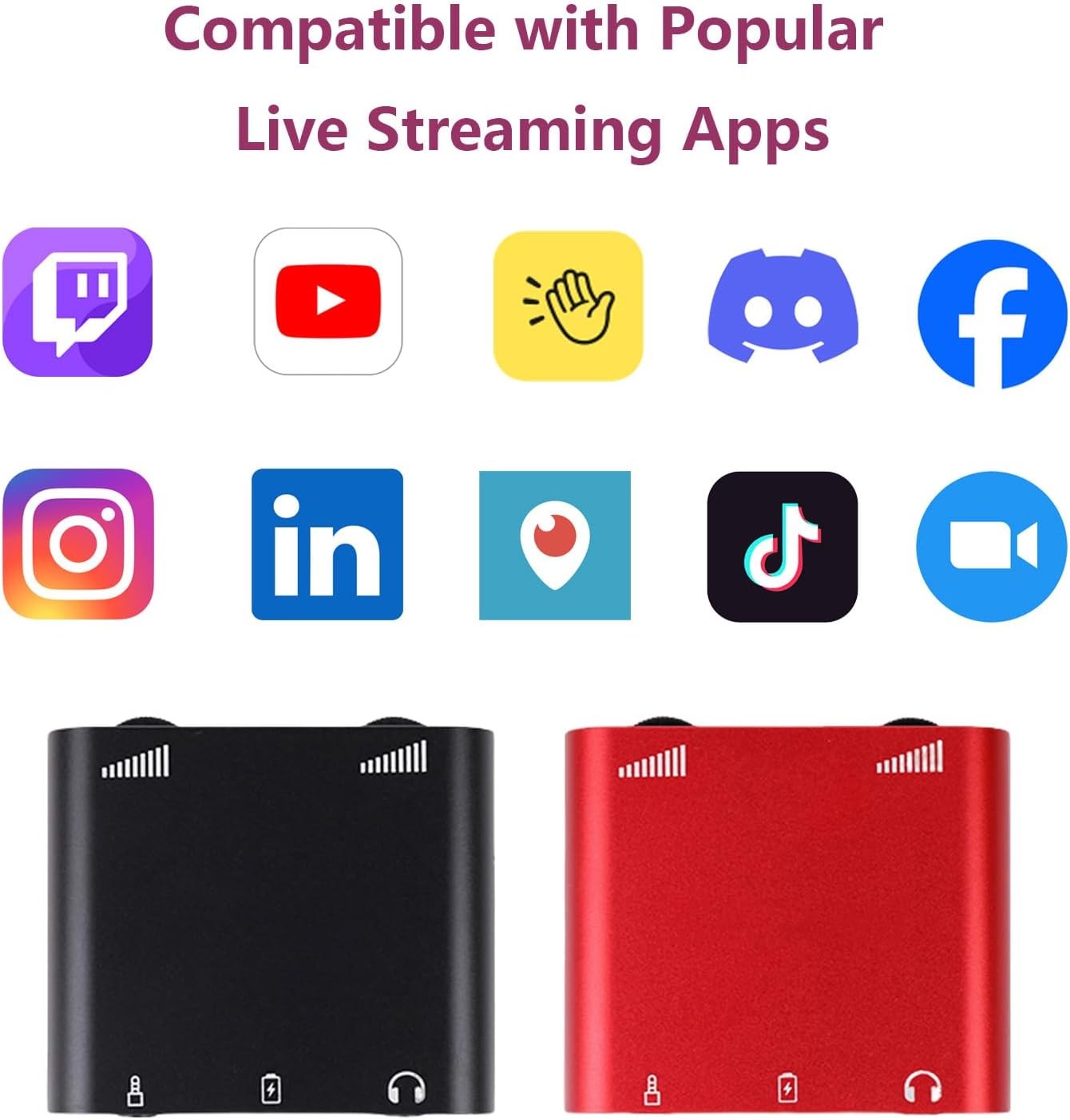 Lightning & Type-C Live Streaming Microphone Adapter with Charging Port – Mic Ad