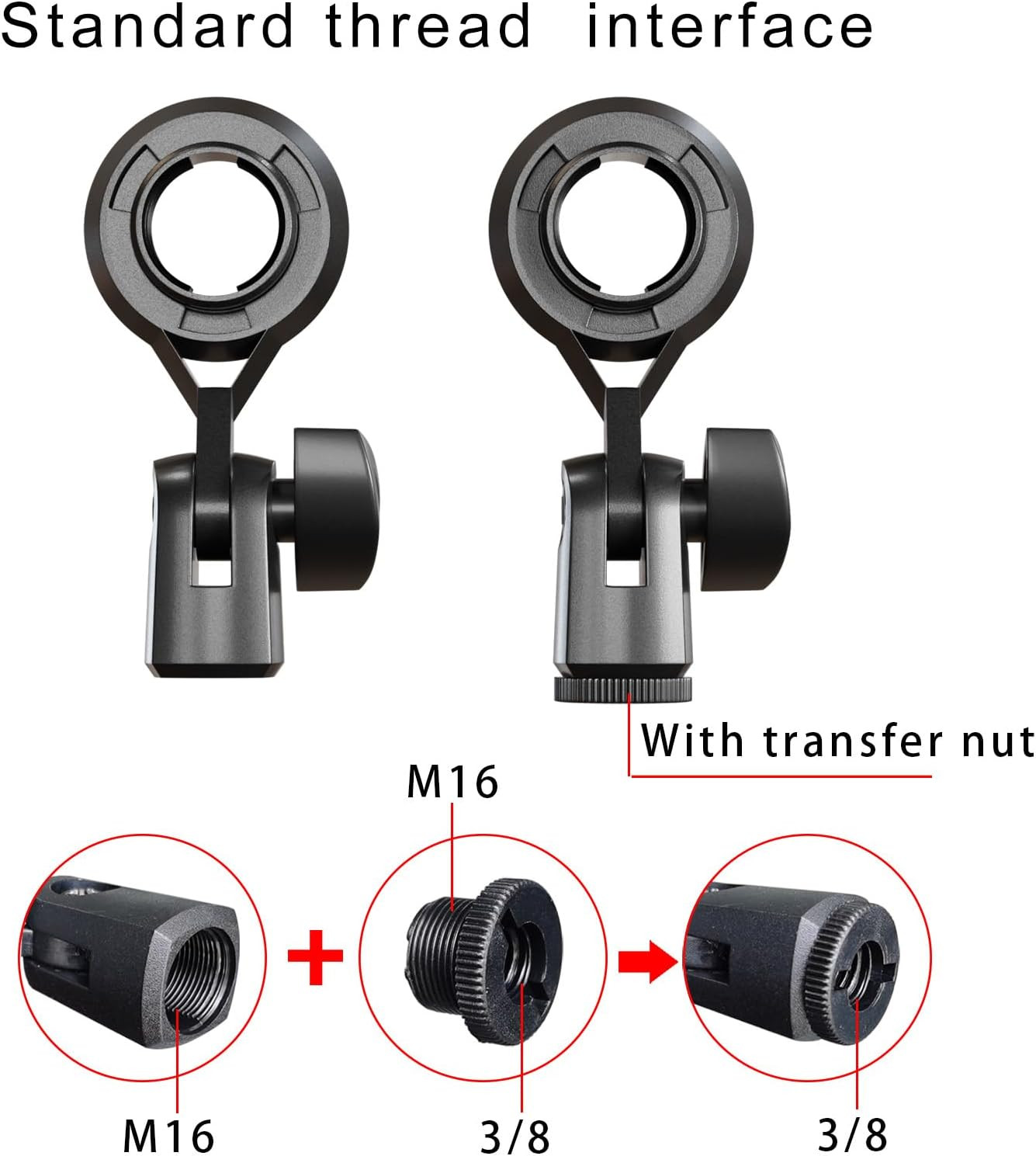 Condenser Microphone Holder Standard Interface Thread Compatible with Stand Devi