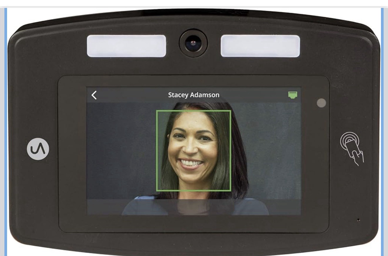 UAttend DR2000 Touch Free Voice Control Facial Recognition Time Clock System OB