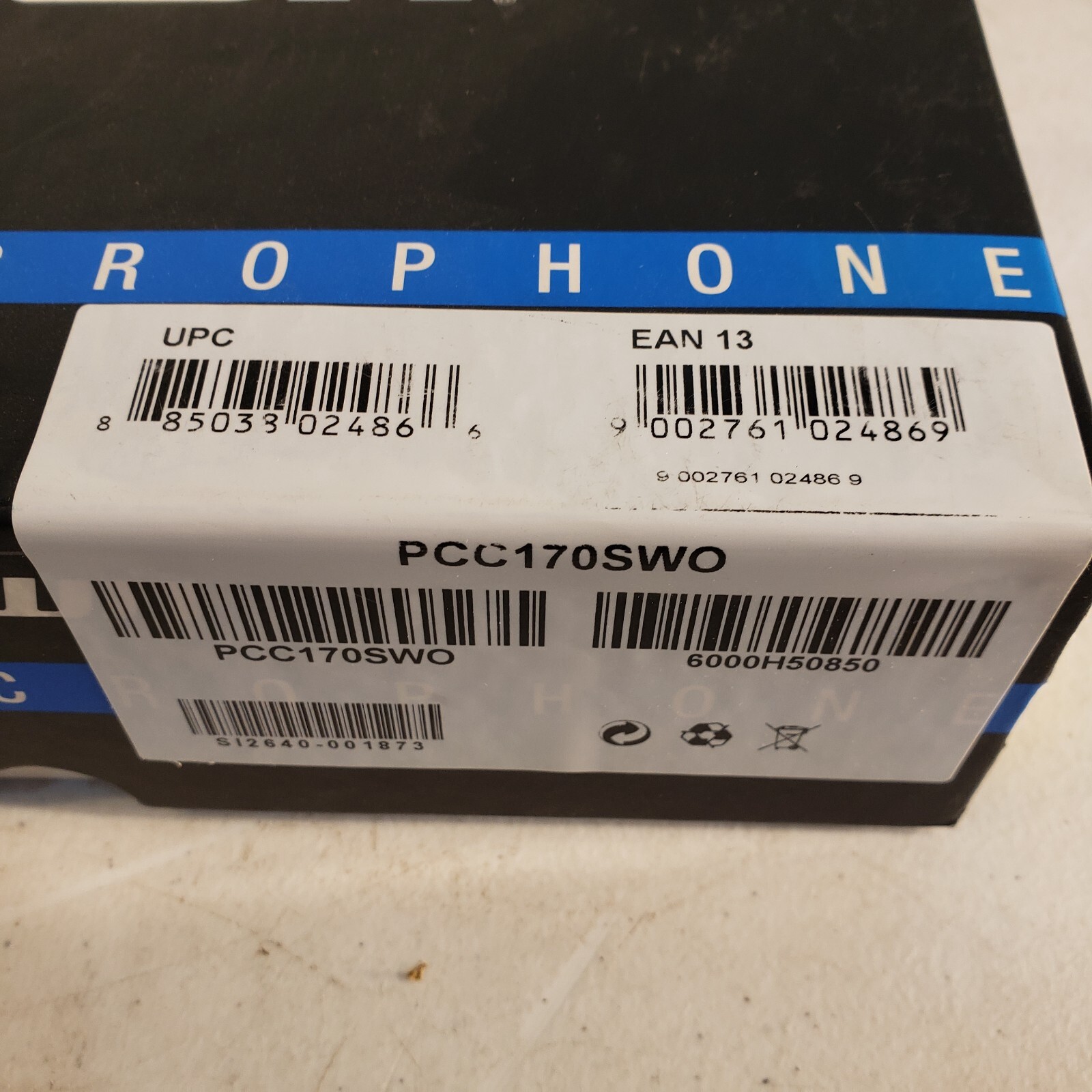 Crown PCC-170SWO Surface Mount Supercardioid Boundary Microphone w/ XLR Used