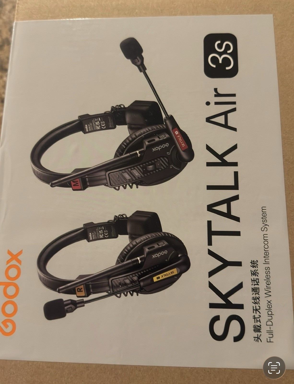 Godox SkyTalk Air 3S 2.4g Full-Duplex Wireless Intercom Headset System 3-Person