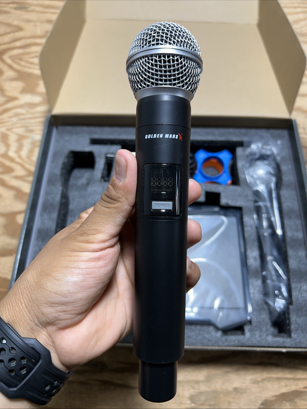 GOLDEN MARS Wireless Microphone System 2.4GHz Rechargeable 300ft Range Karaoke